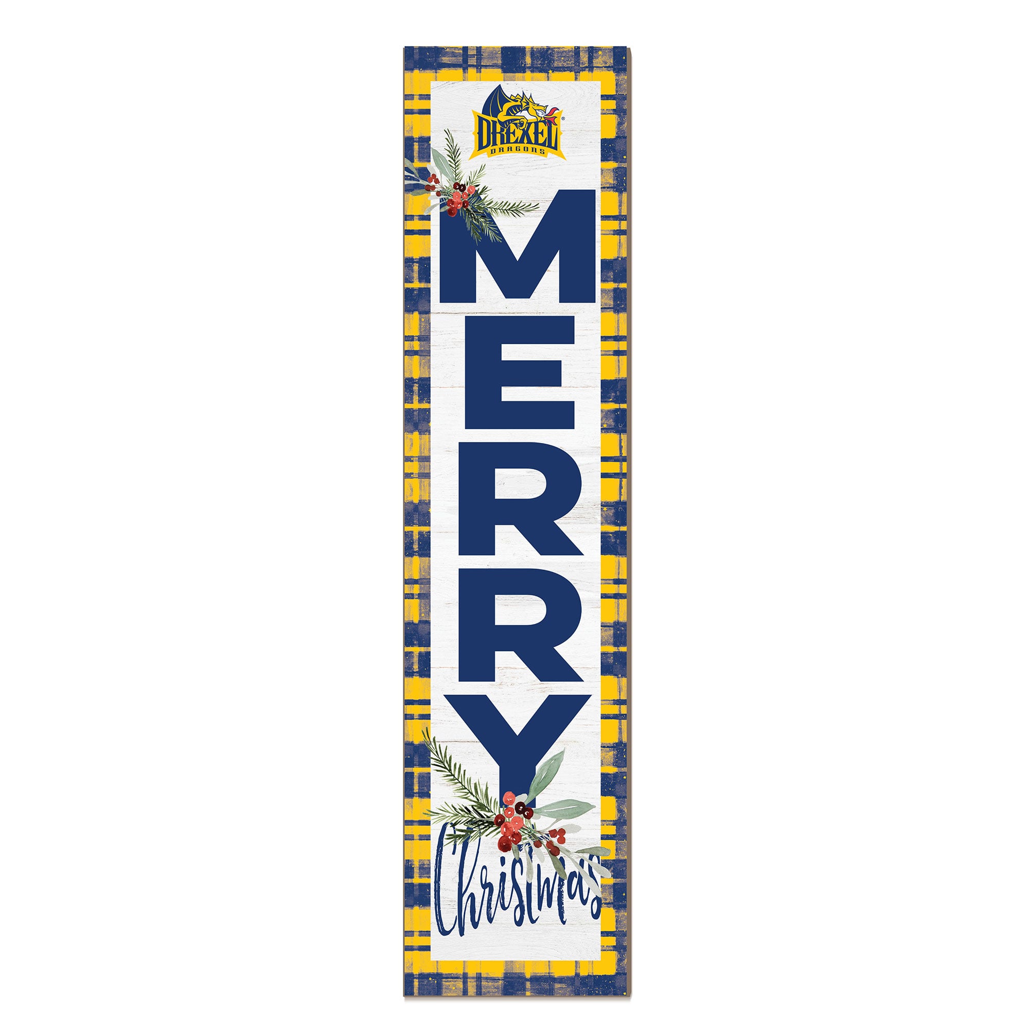 Drexel Dragons 12'' x 48'' Outdoor Merry Christmas Leaner