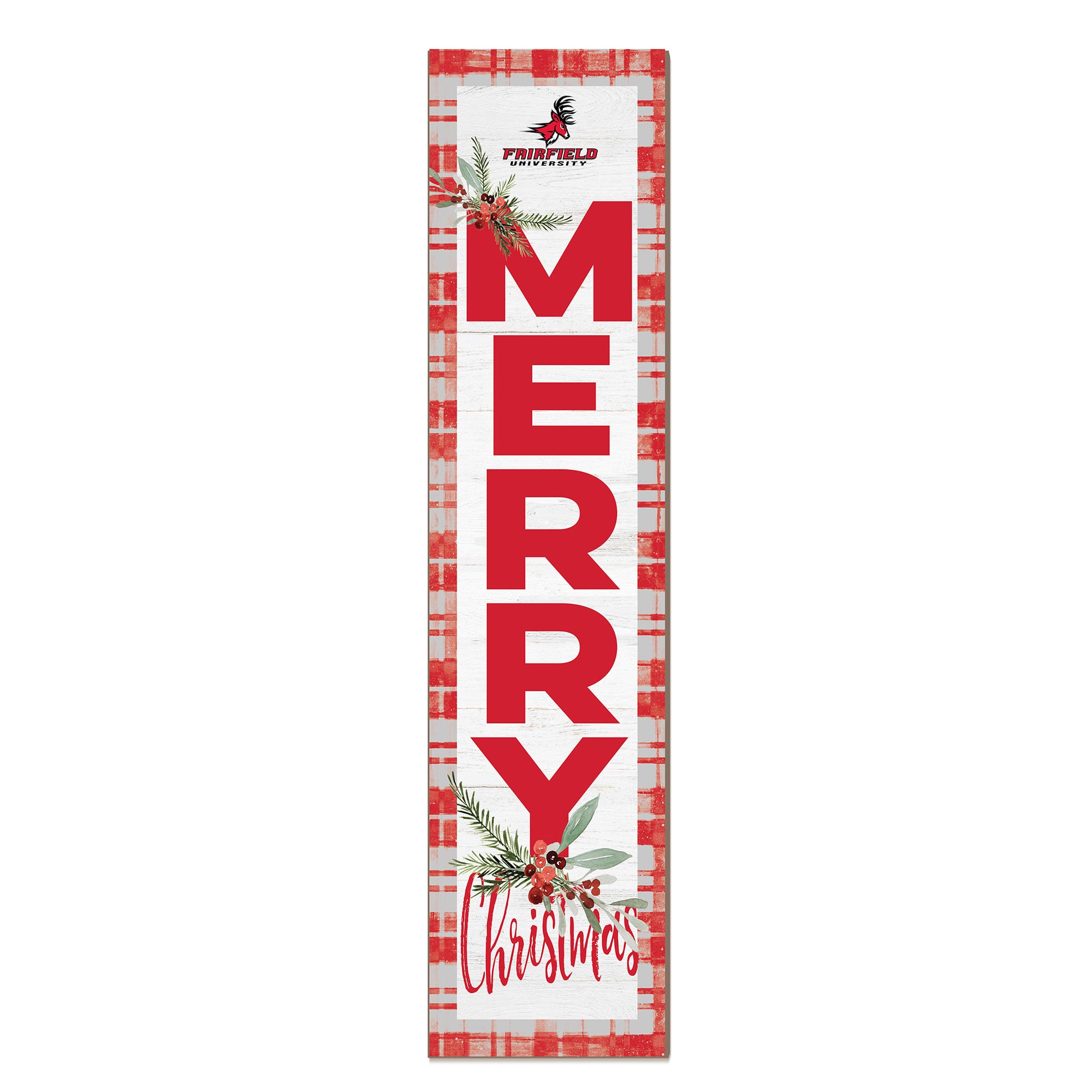 Fairfield Stags 12'' x 48'' Outdoor Merry Christmas Leaner