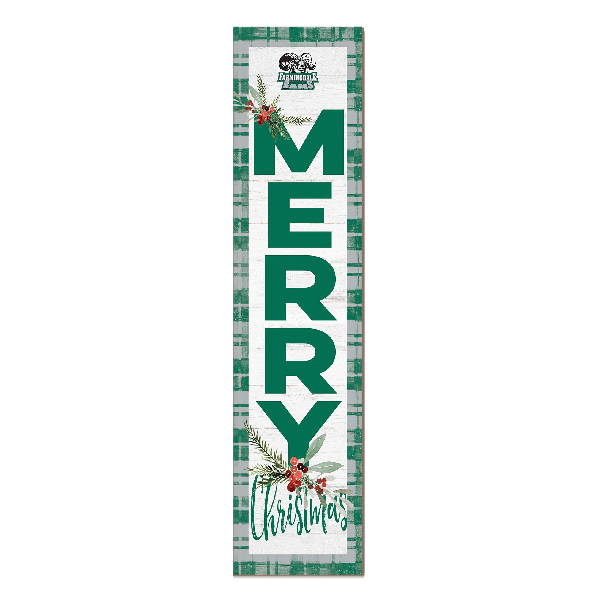 SUNY Farmingdale State Rams 12'' x 48'' Outdoor Merry Christmas Leaner