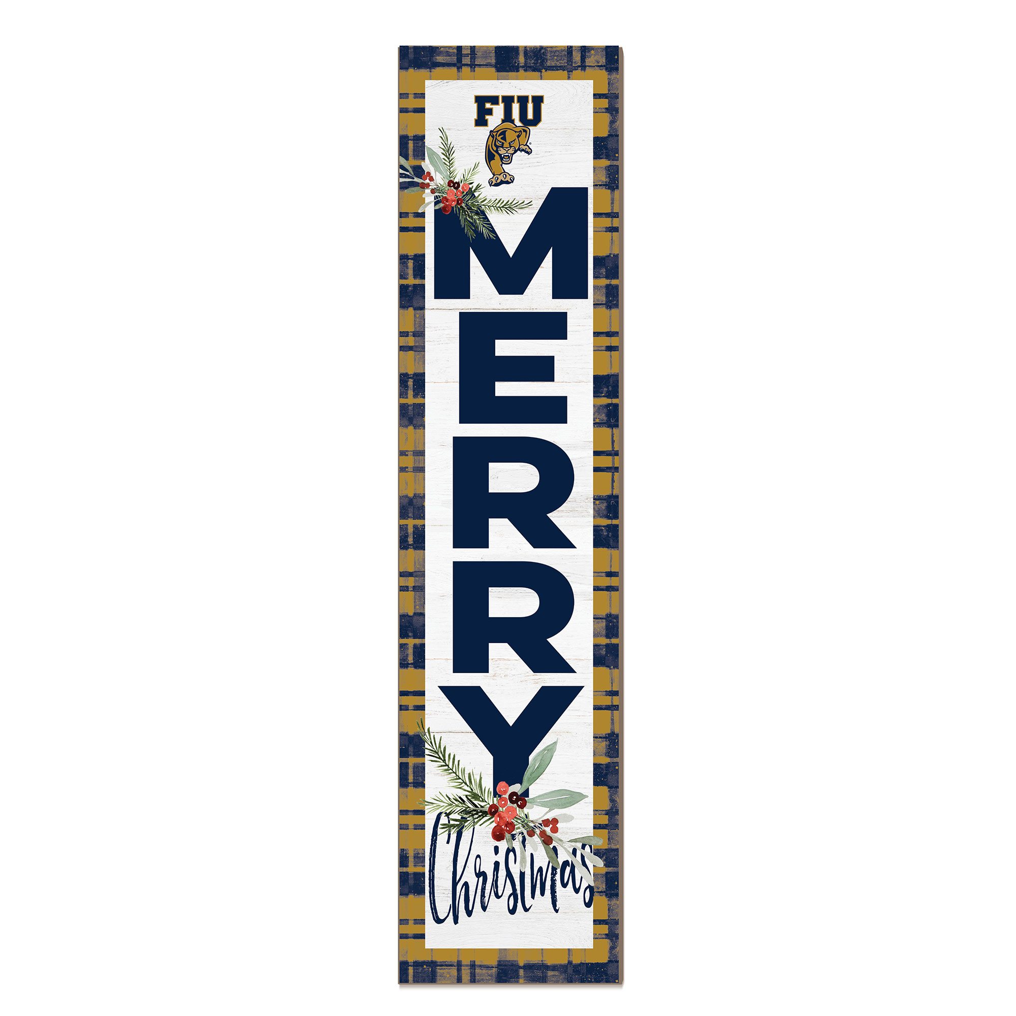 FIU Panthers 12'' x 48'' Outdoor Merry Christmas Leaner