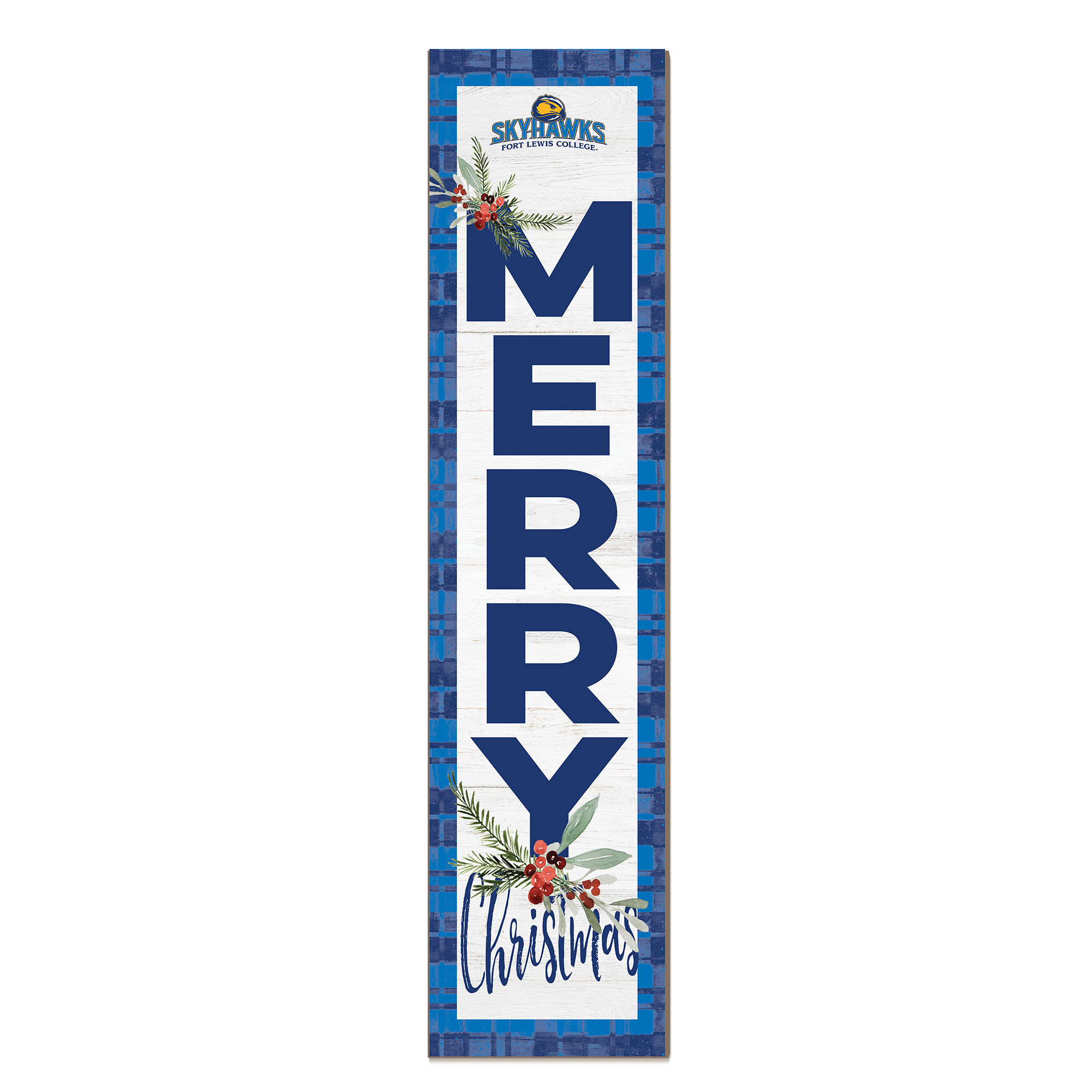 Fort Lewis College Skyhawks 12'' x 48'' Outdoor Merry Christmas Leaner