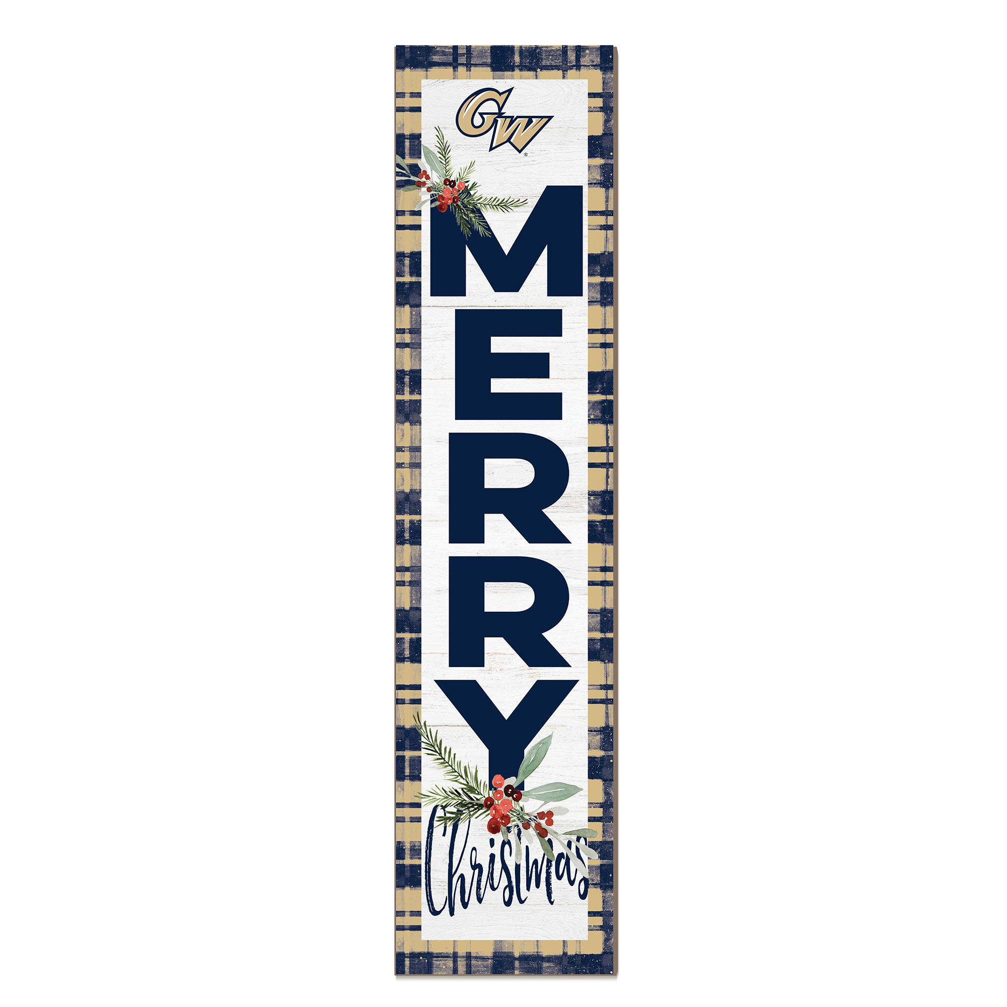 George Washington University 12'' x 48'' Outdoor Merry Christmas Leaner