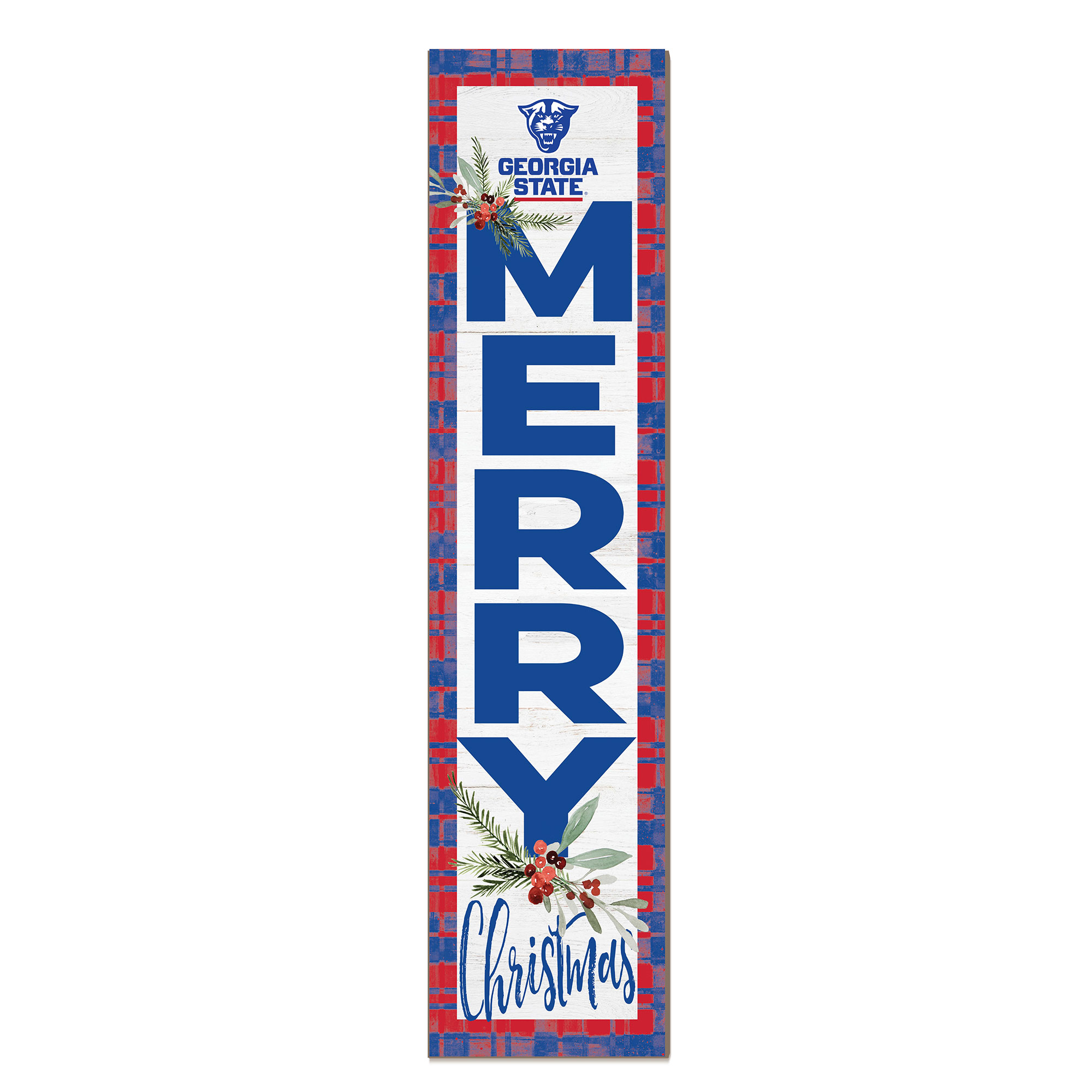Georgia State Panthers 12'' x 48'' Outdoor Merry Christmas Leaner