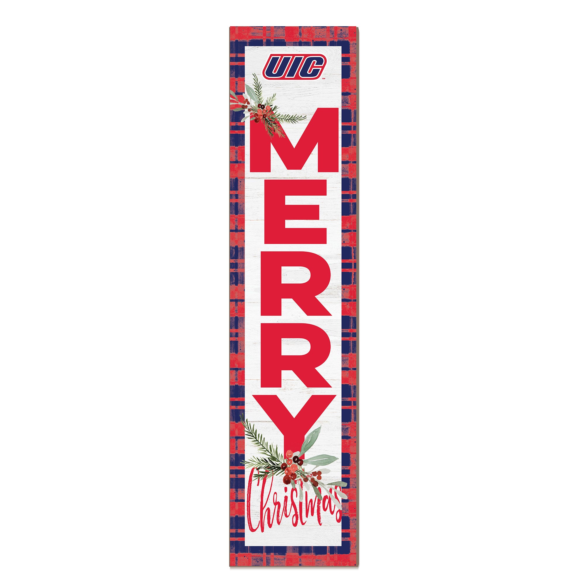UIC Flames 12'' x 48'' Outdoor Merry Christmas Leaner