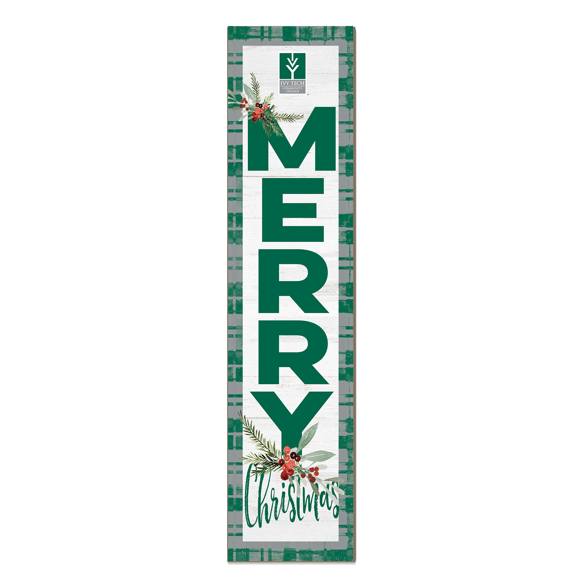 Ivy Tech Community College 12'' x 48'' Outdoor Merry Christmas Leaner