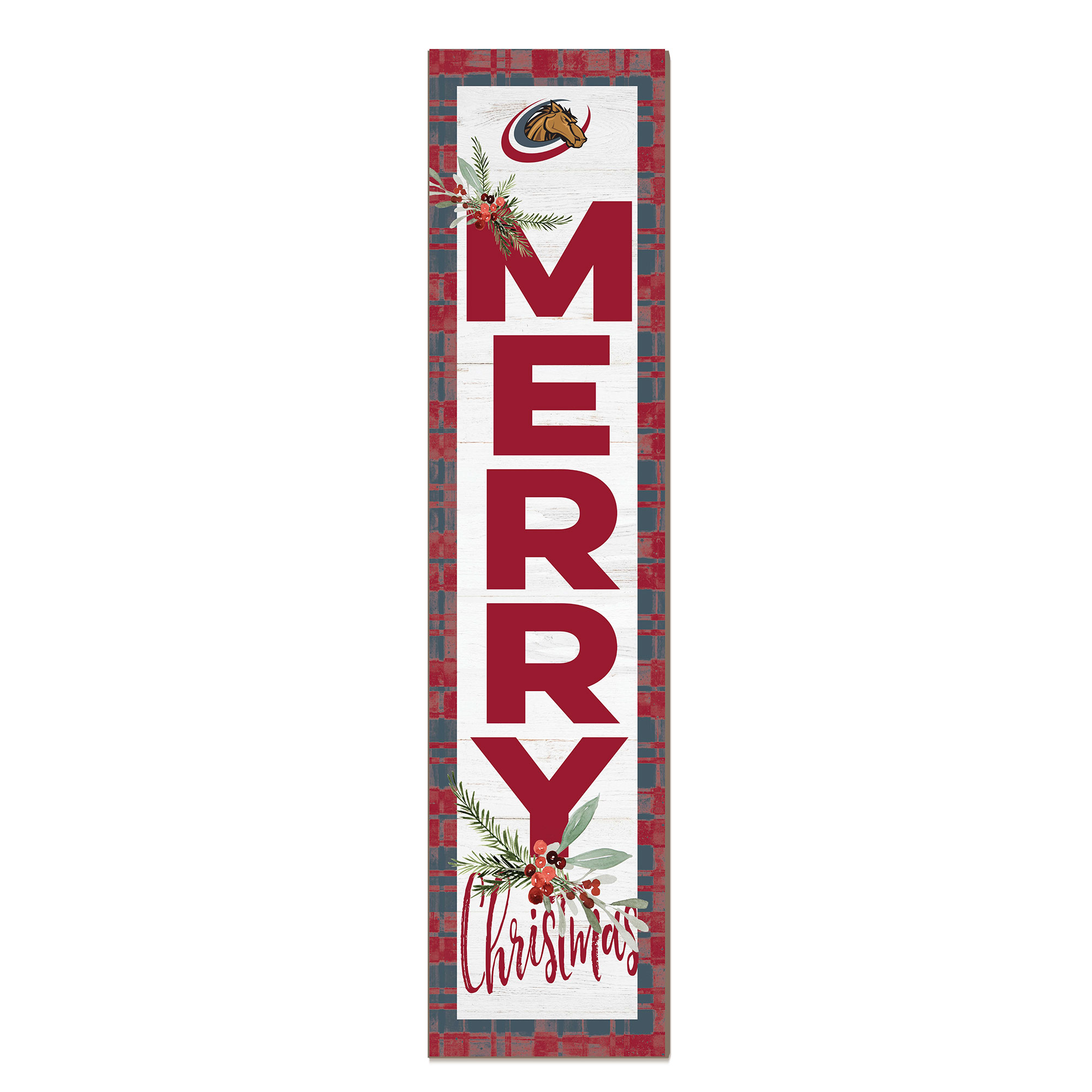 Kennedy-King College Statesmen 12'' x 48'' Outdoor Merry Christmas Leaner