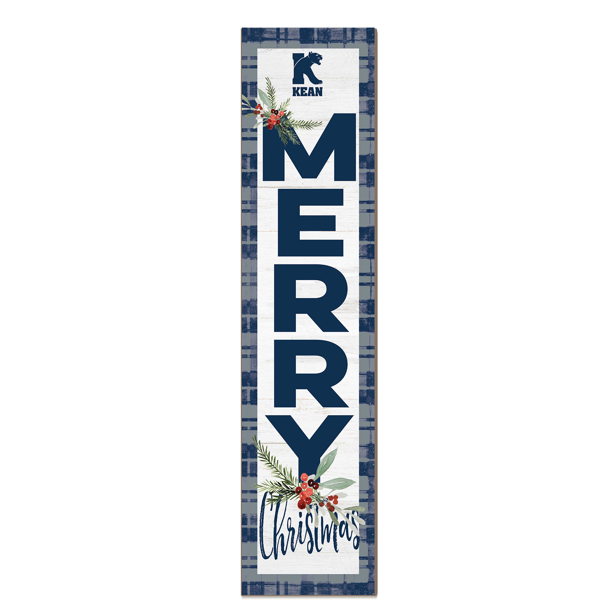 Kean University Cougars 12'' x 48'' Outdoor Merry Christmas Leaner