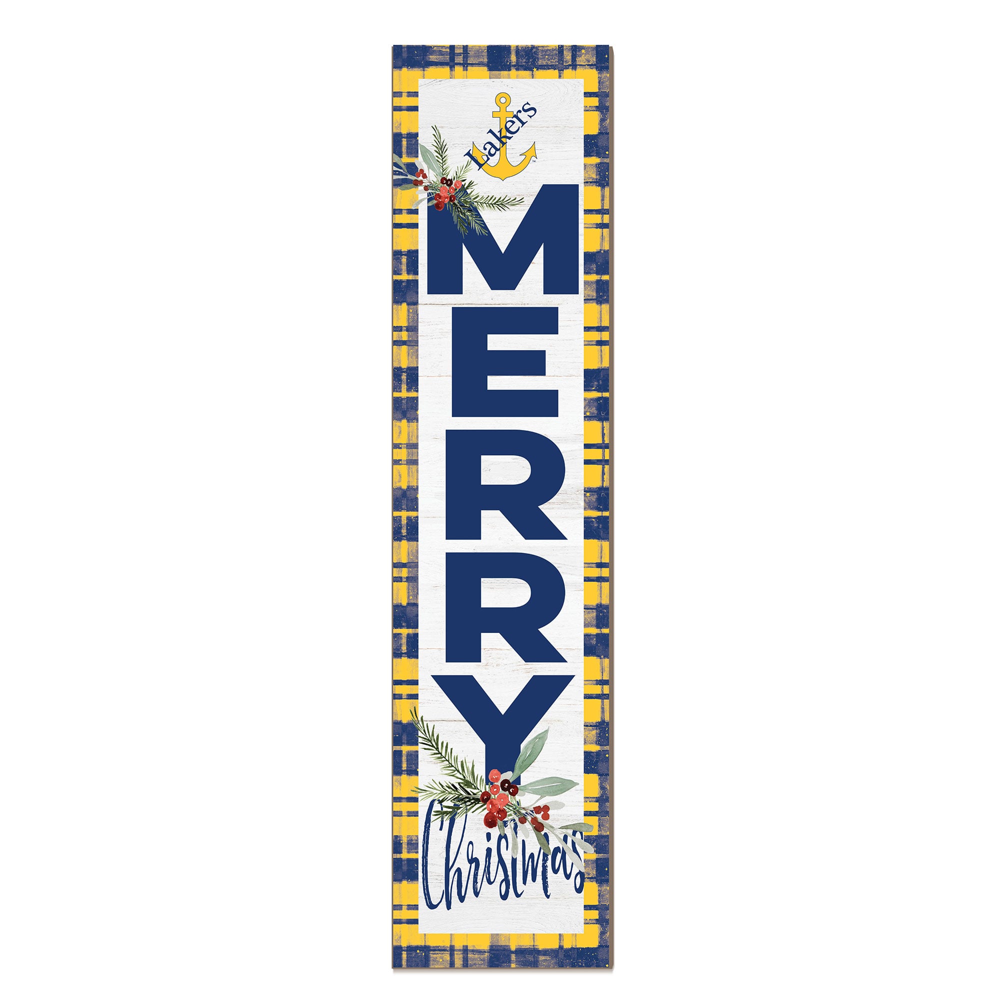 Lake Superior State Lakers 12'' x 48'' Outdoor Merry Christmas Leaner
