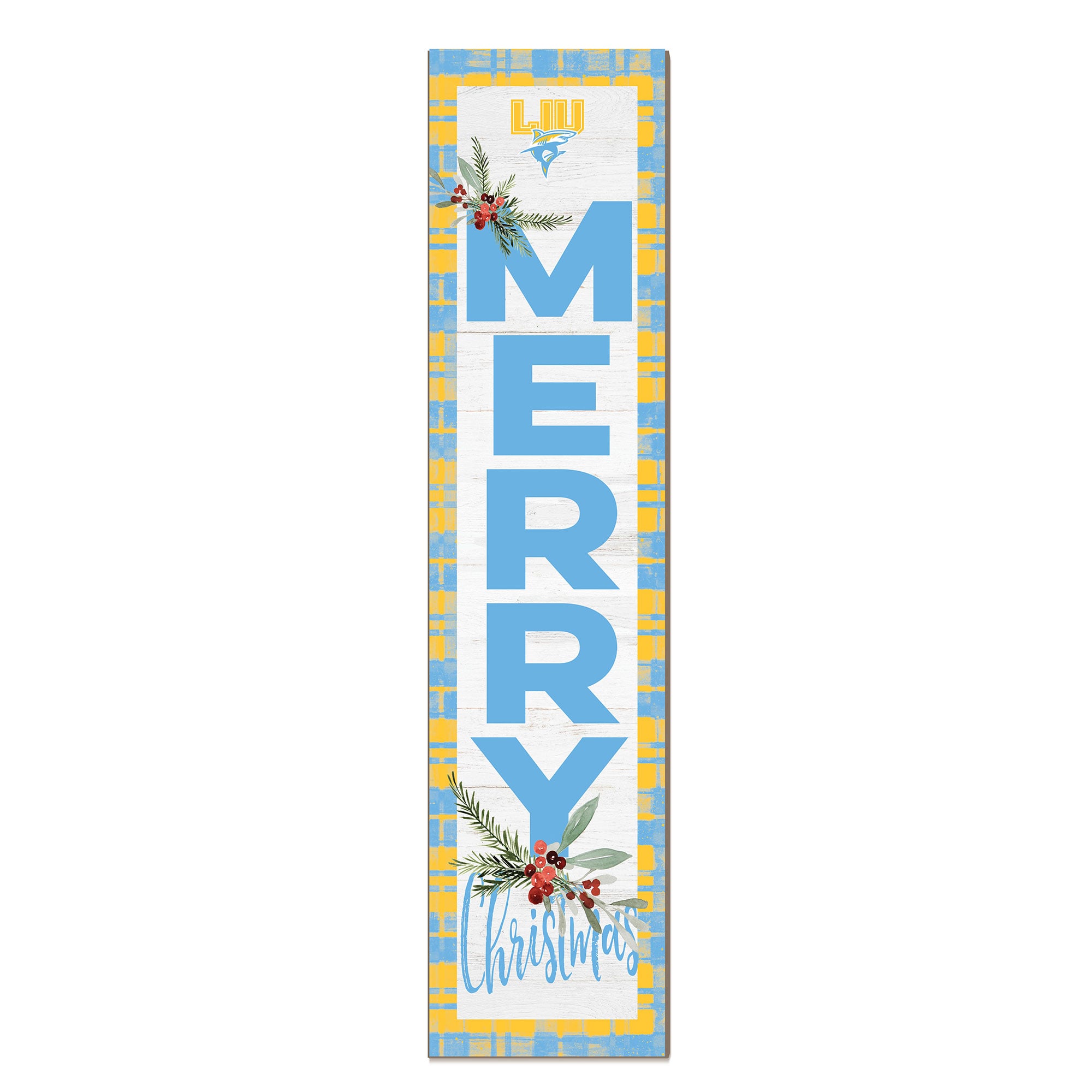 LIU Sharks 12'' x 48'' Outdoor Merry Christmas Leaner