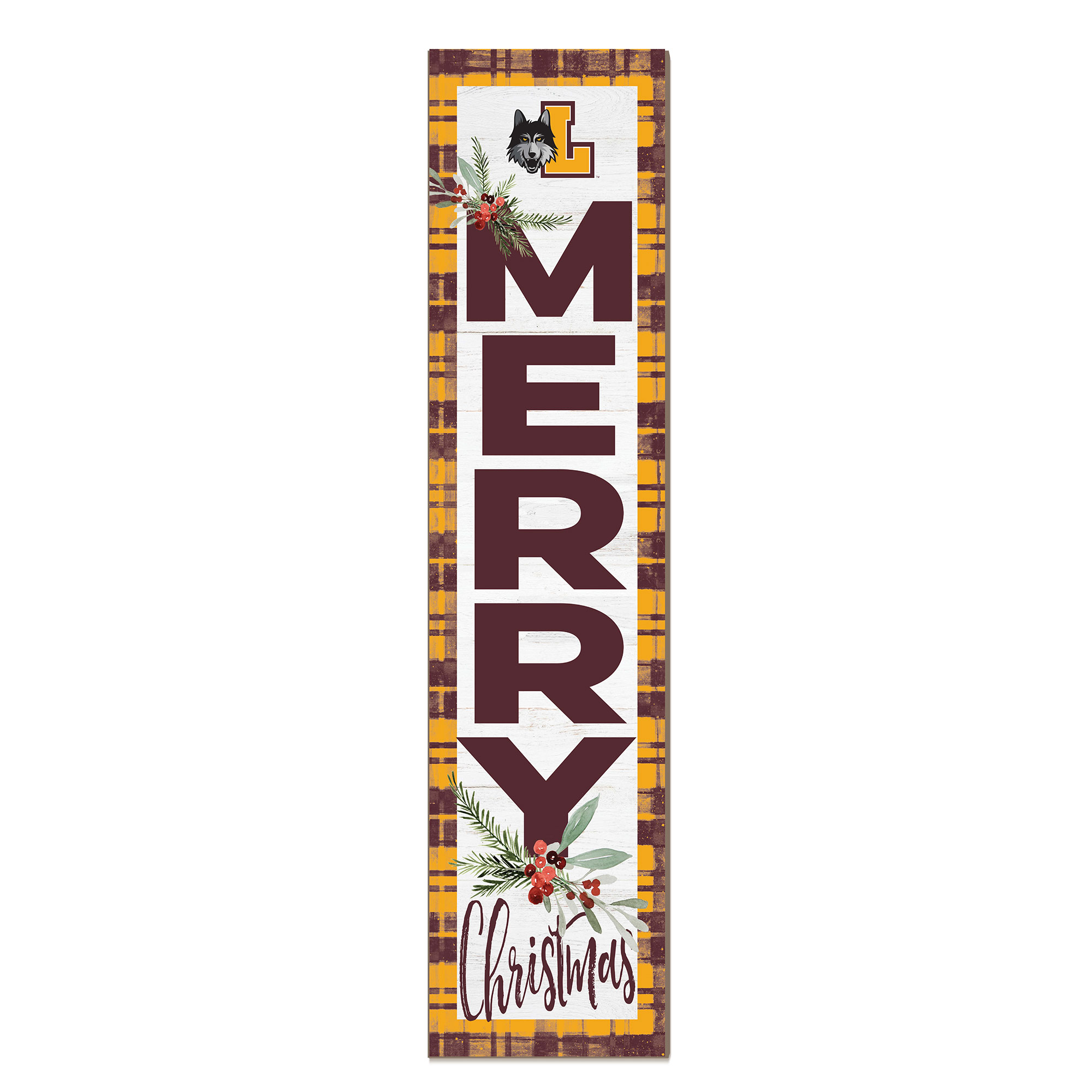 Loyola Chicago Ramblers 12'' x 48'' Outdoor Merry Christmas Leaner