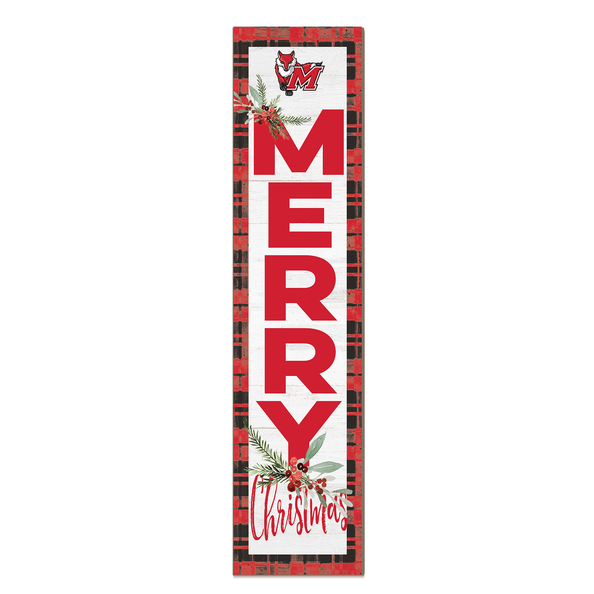 Marist Red Foxes 12'' x 48'' Outdoor Merry Christmas Leaner