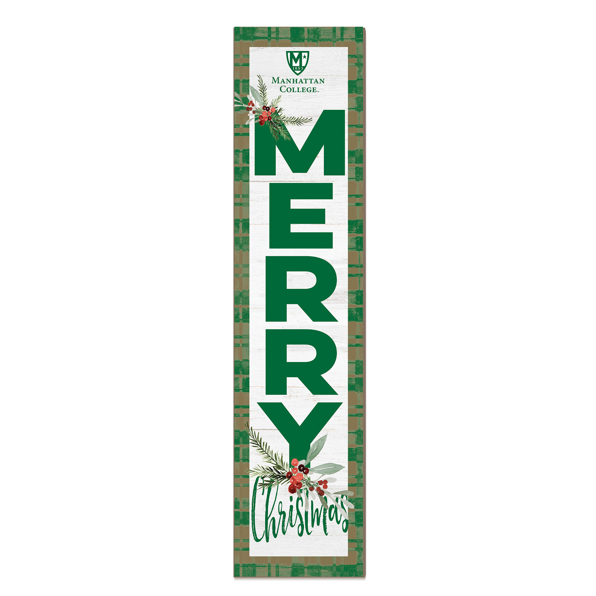 Manhattan Jaspers 12'' x 48'' Outdoor Merry Christmas Leaner