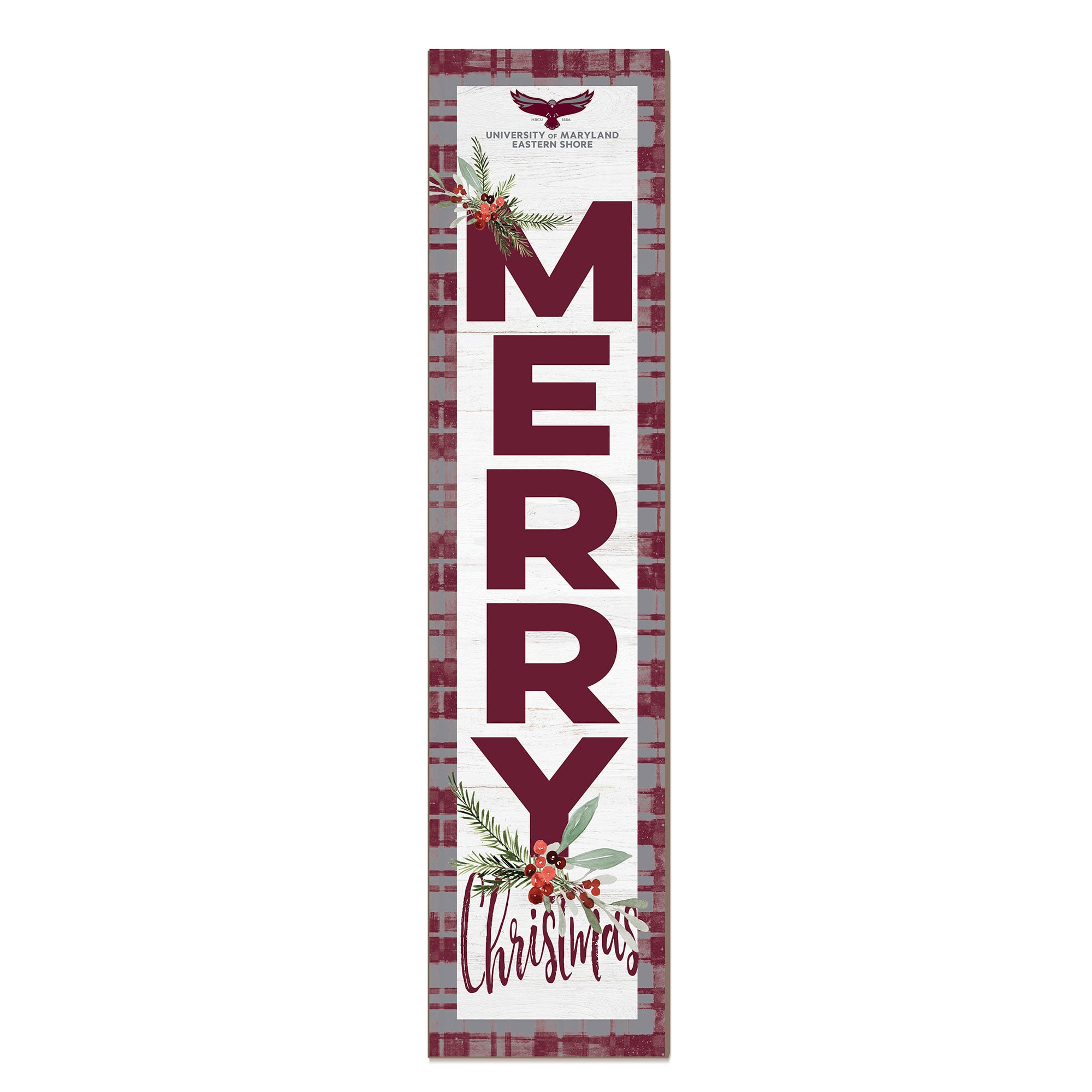 Maryland Eastern Shore Hawks 12'' x 48'' Outdoor Merry Christmas Leaner