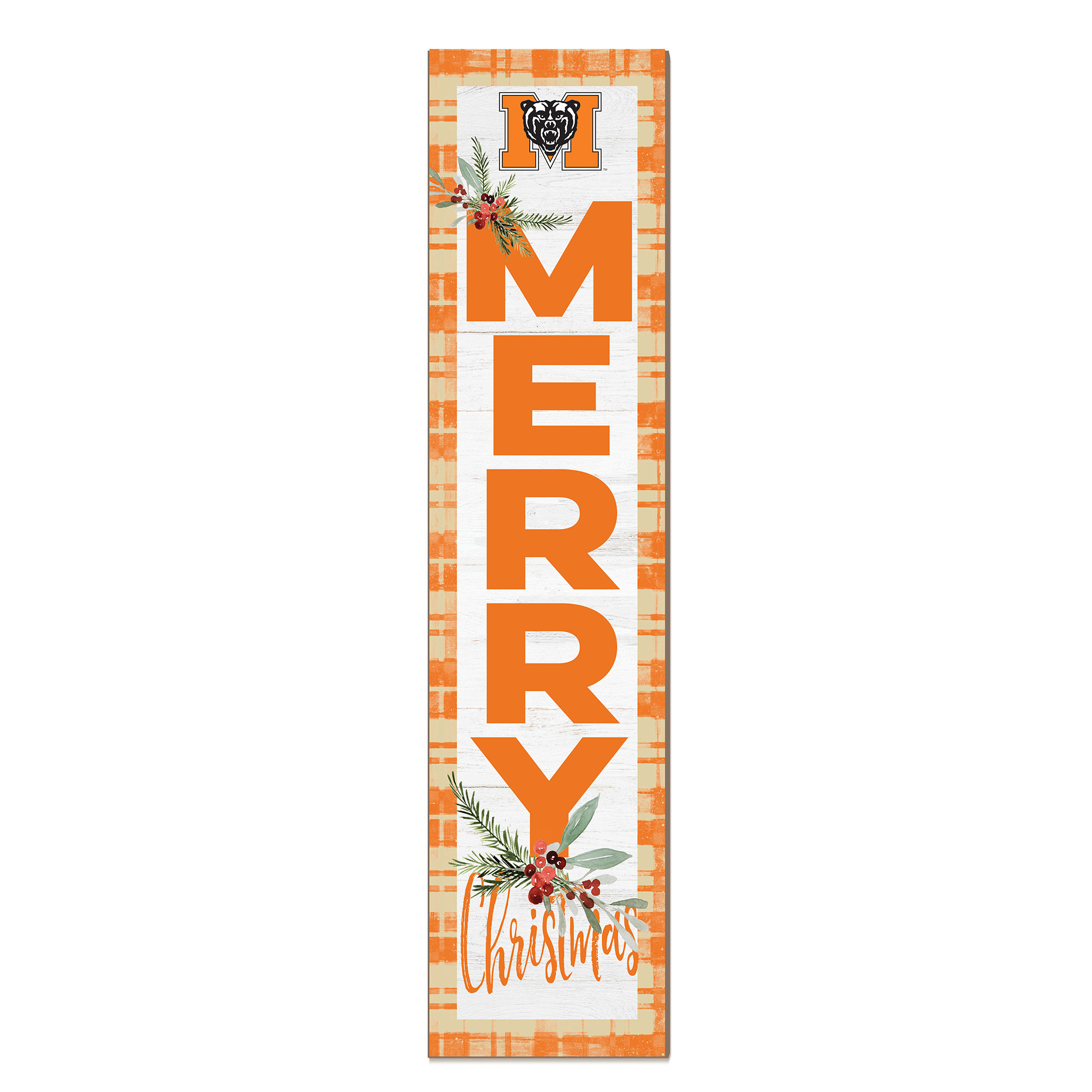 Mercer Bears 12'' x 48'' Outdoor Merry Christmas Leaner