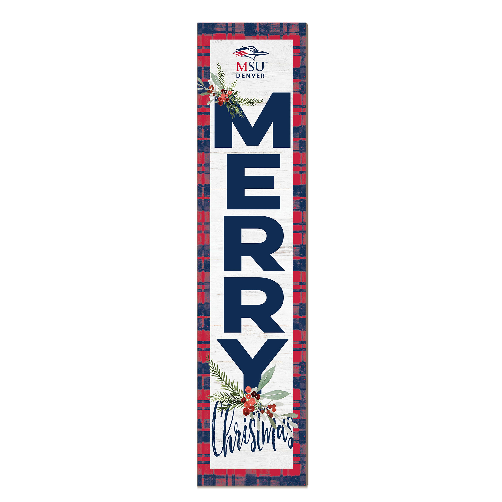MSU Denver Roadrunners 12'' x 48'' Outdoor Merry Christmas Leaner