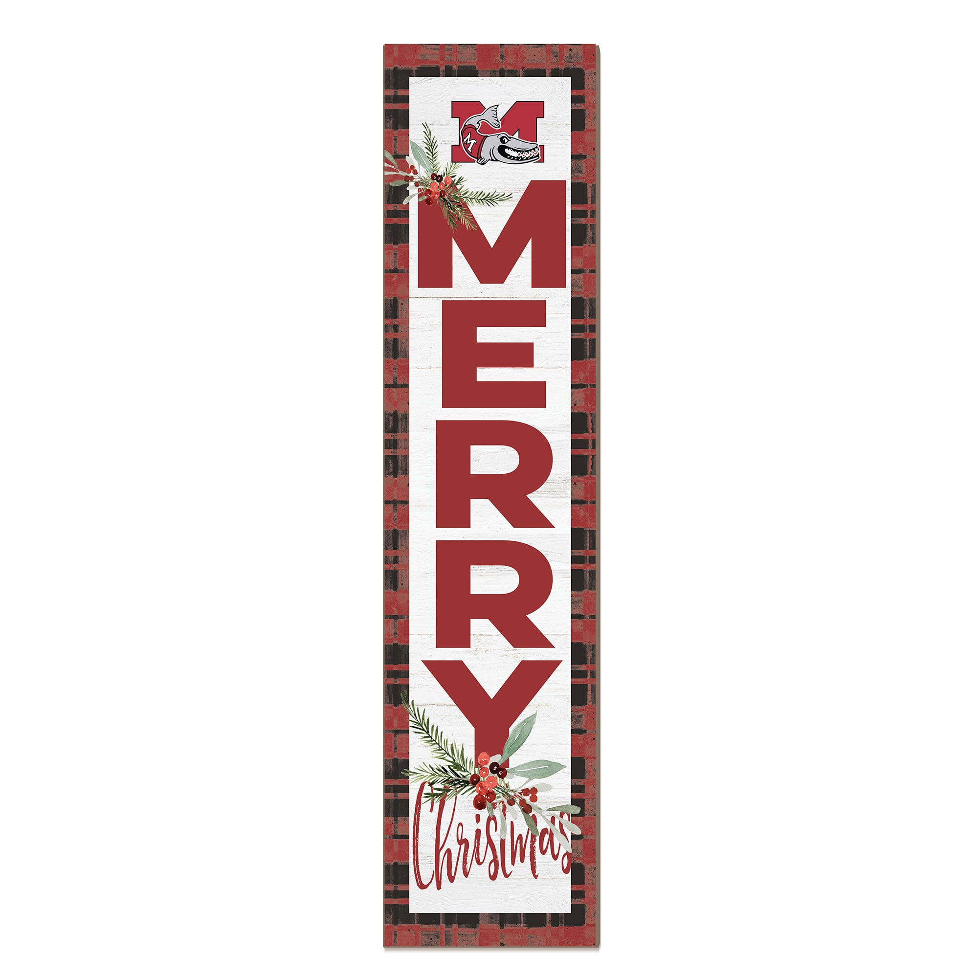 Muskingum Muskies 12'' x 48'' Outdoor Merry Christmas Leaner