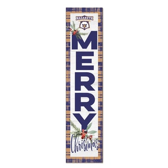 Nazareth University Golden Flyers 12'' x 48'' Outdoor Merry Christmas Leaner