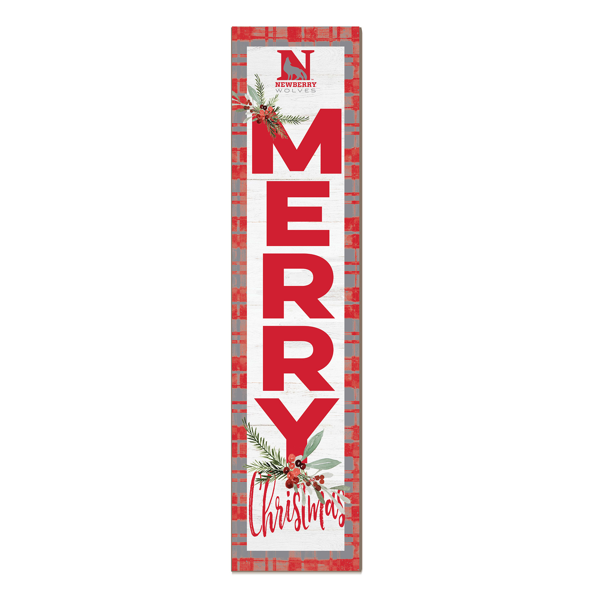 Newberry College Wolves 12'' x 48'' Outdoor Merry Christmas Leaner