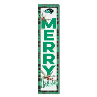 Nichols College Bison 12'' x 48'' Outdoor Merry Christmas Leaner