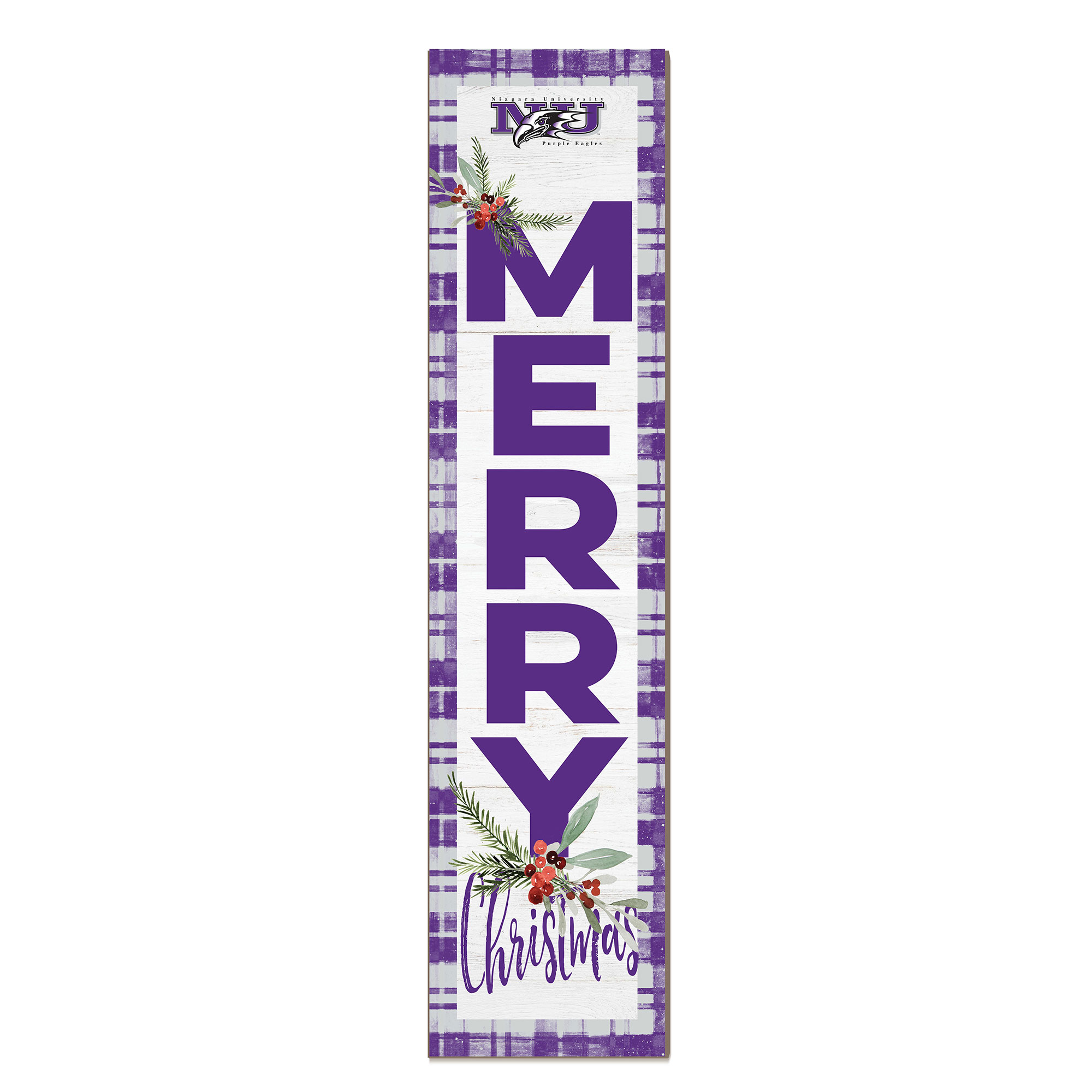 Niagara Purple Eagles 12'' x 48'' Outdoor Merry Christmas Leaner