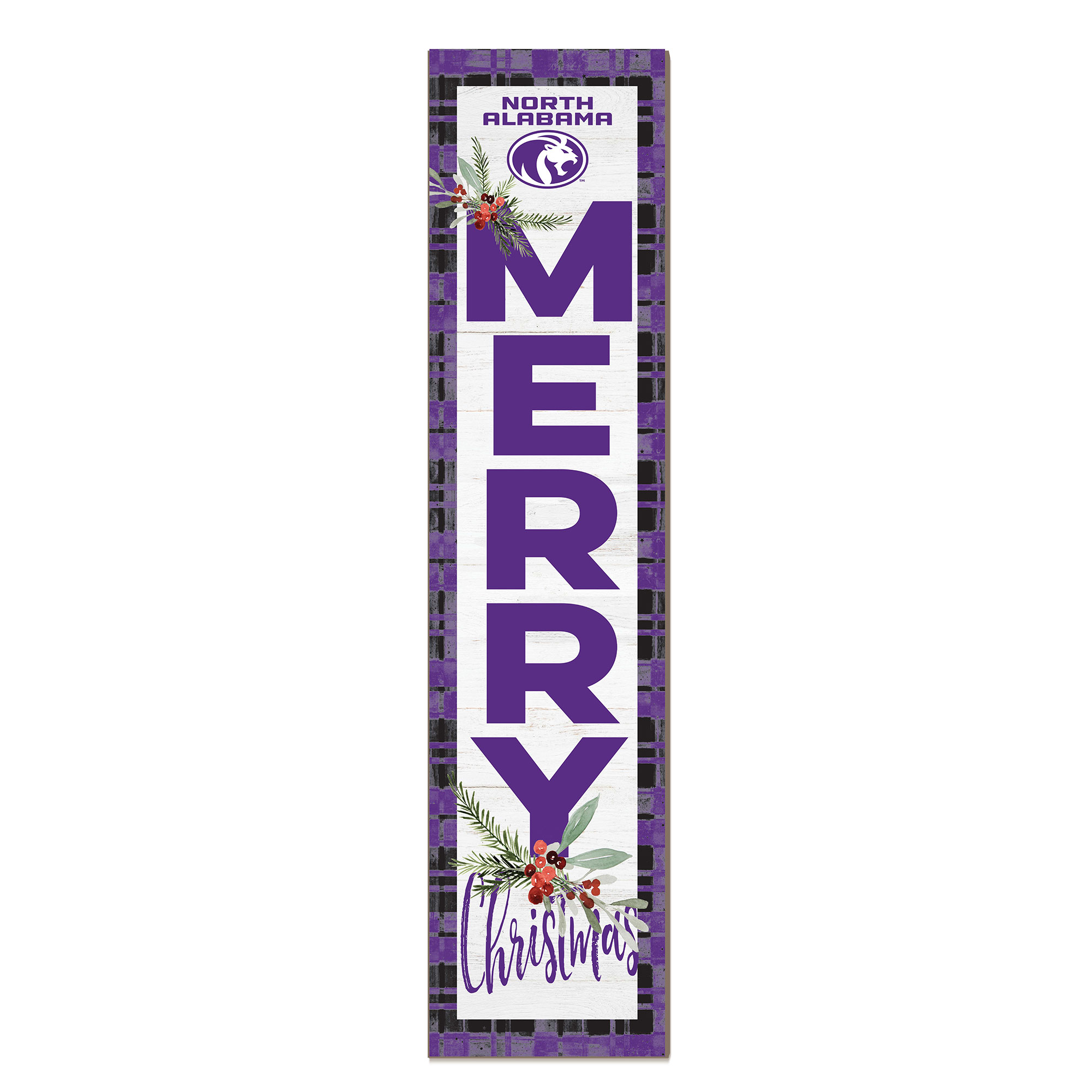 North Alabama Lions 12'' x 48'' Outdoor Merry Christmas Leaner
