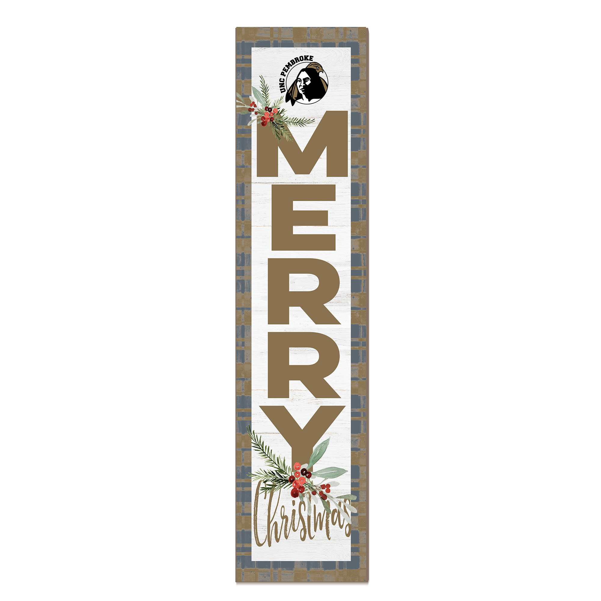 University of North Carolina at Pembroke Braves 12'' x 48'' Outdoor Merry Christmas Leaner