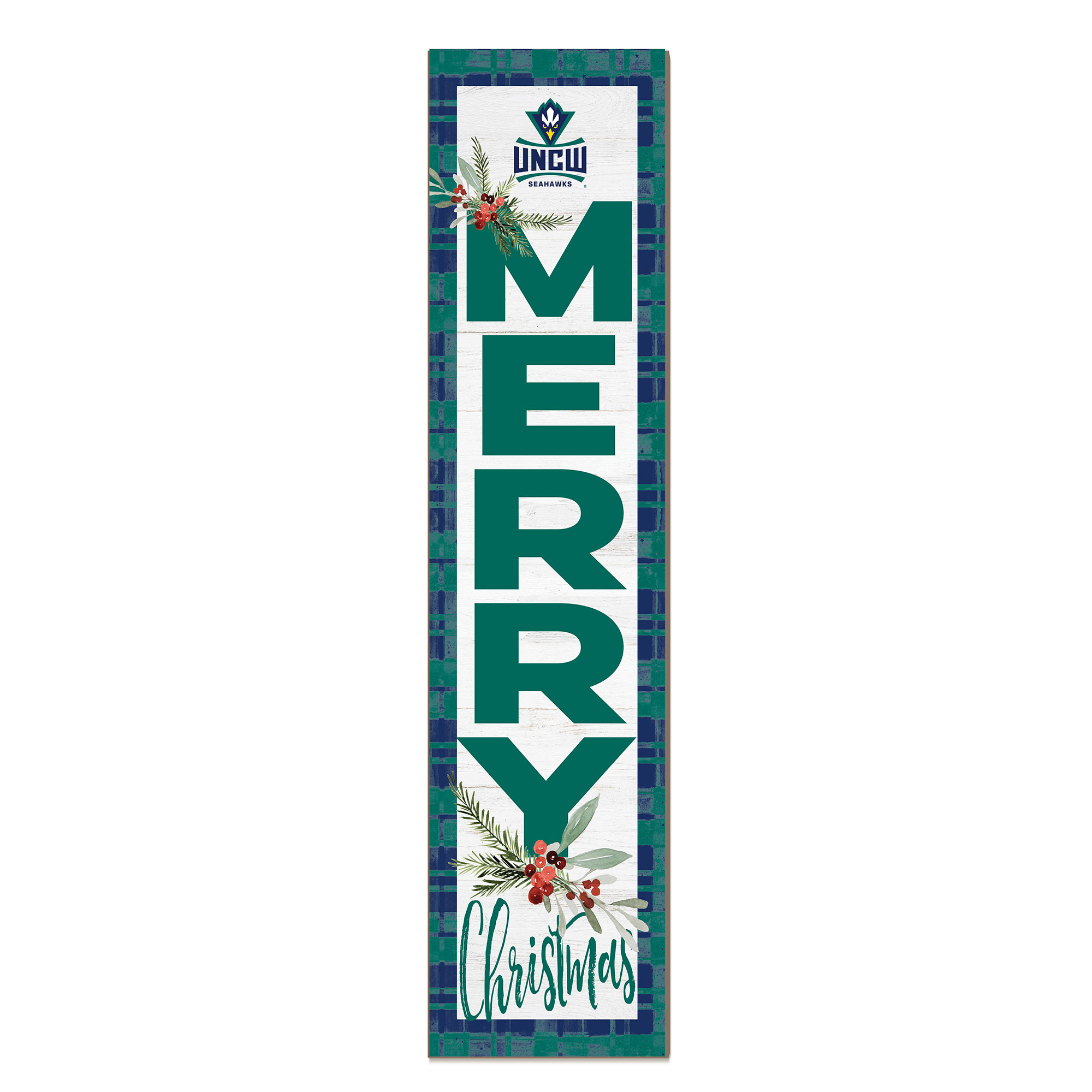 UNC Wilmington Seahawks 12'' x 48'' Outdoor Merry Christmas Leaner