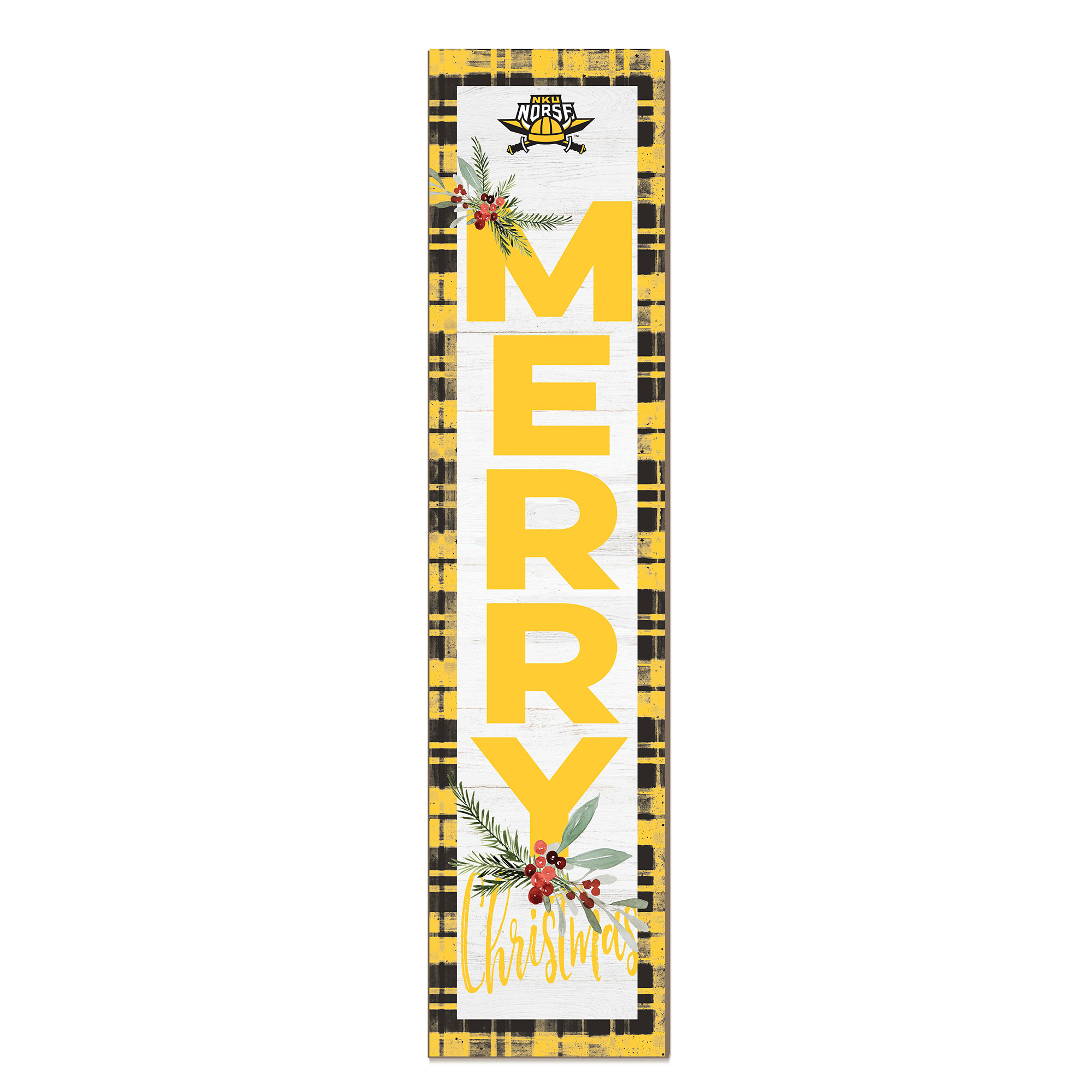 Northern Kentucky University Norse 12'' x 48'' Outdoor Merry Christmas Leaner