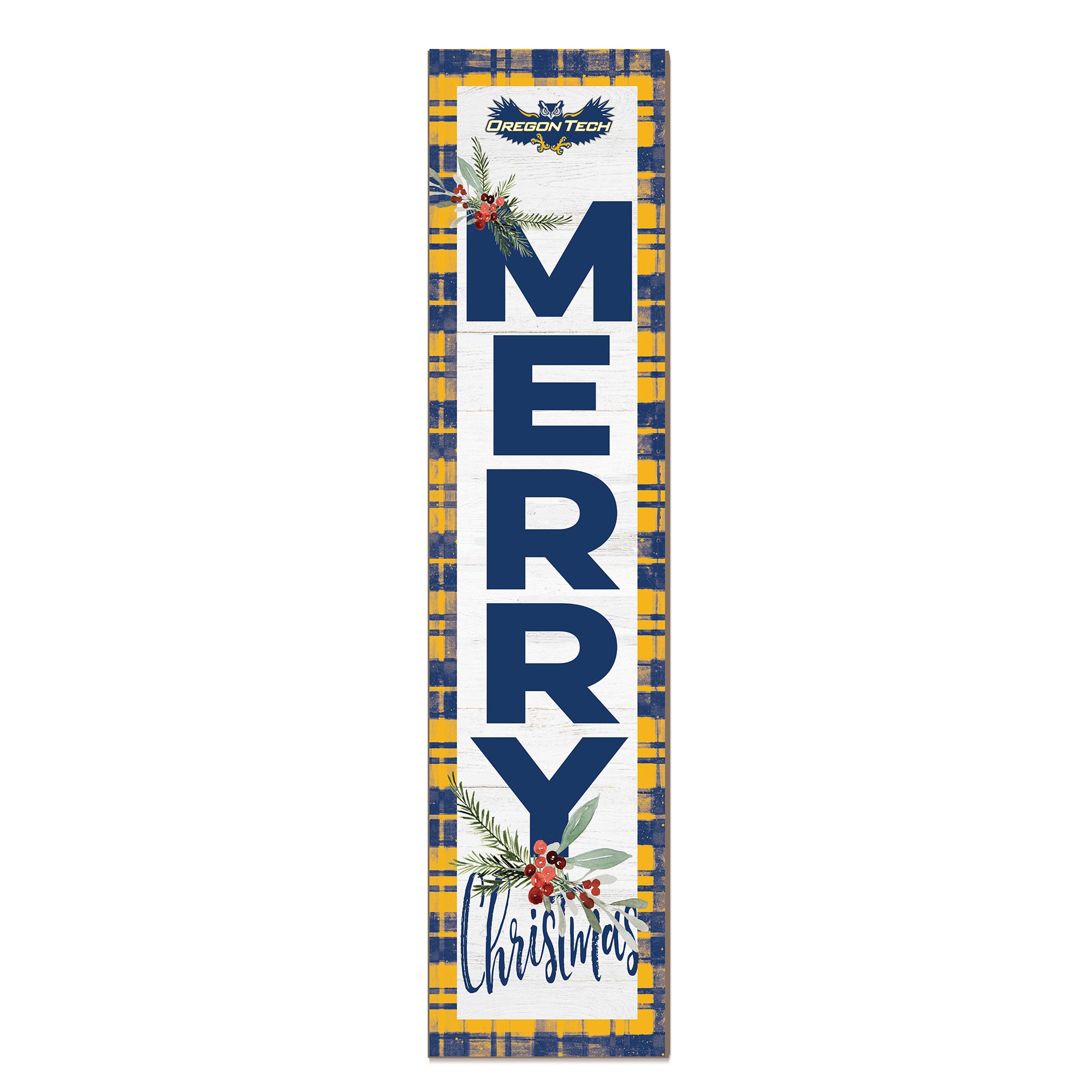 Oregon Tech Hustlin' Owls 12'' x 48'' Outdoor Merry Christmas Leaner