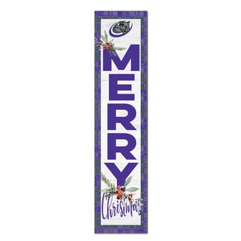 Olive-Harvey College Purple Panthers 12'' x 48'' Outdoor Merry Christmas Leaner