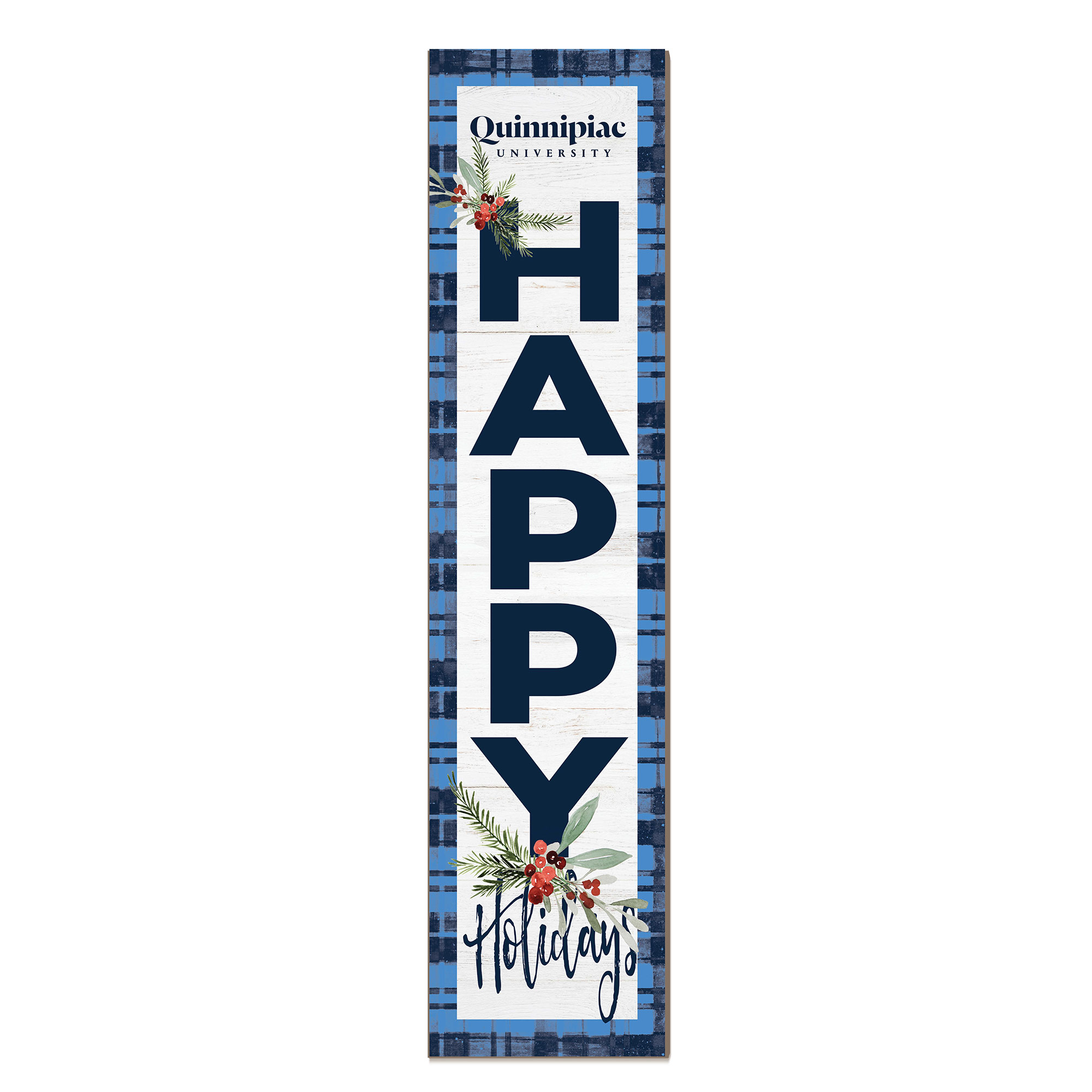 Quinnipiac Bobcats 12'' x 48'' Outdoor Happy Holidays Leaner