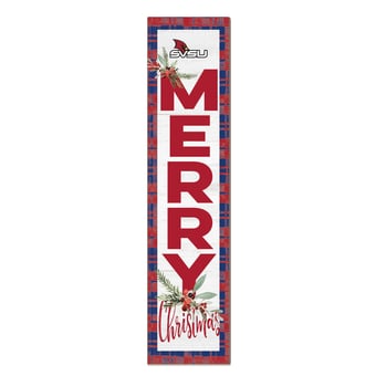 Saginaw Valley State Cardinals 12'' x 48'' Outdoor Merry Christmas Leaner