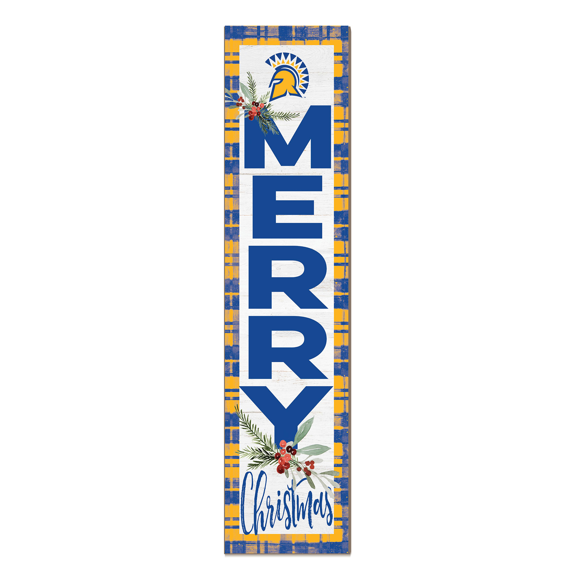 San Jose State Spartans 12'' x 48'' Outdoor Merry Christmas Leaner