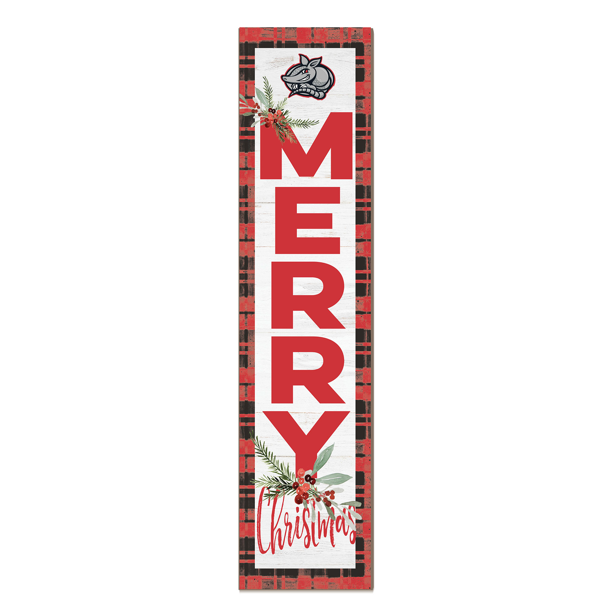 SAC Armadillos 12'' x 48'' Outdoor Merry Christmas Leaner