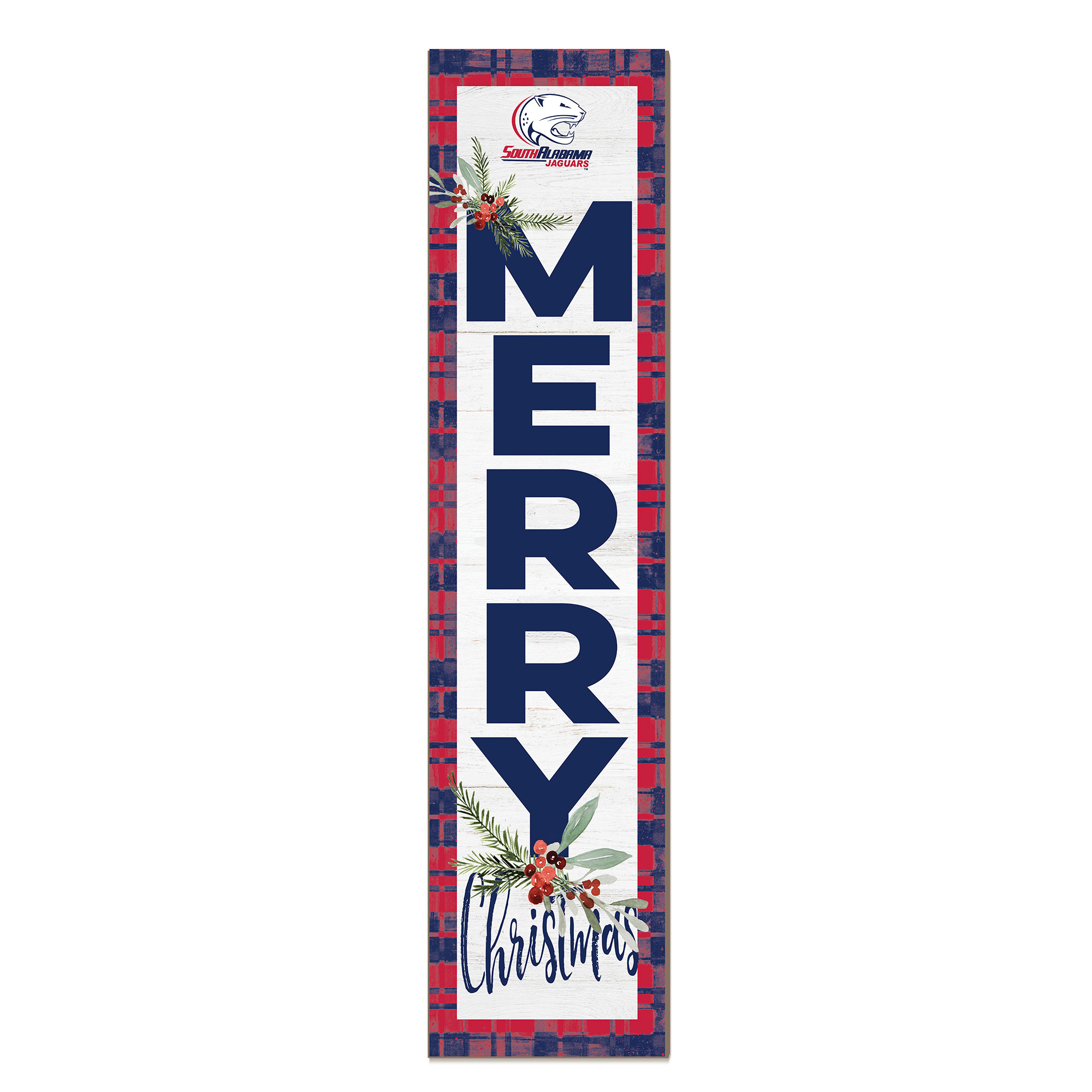 South Alabama Jaguars 12'' x 48'' Outdoor Merry Christmas Leaner