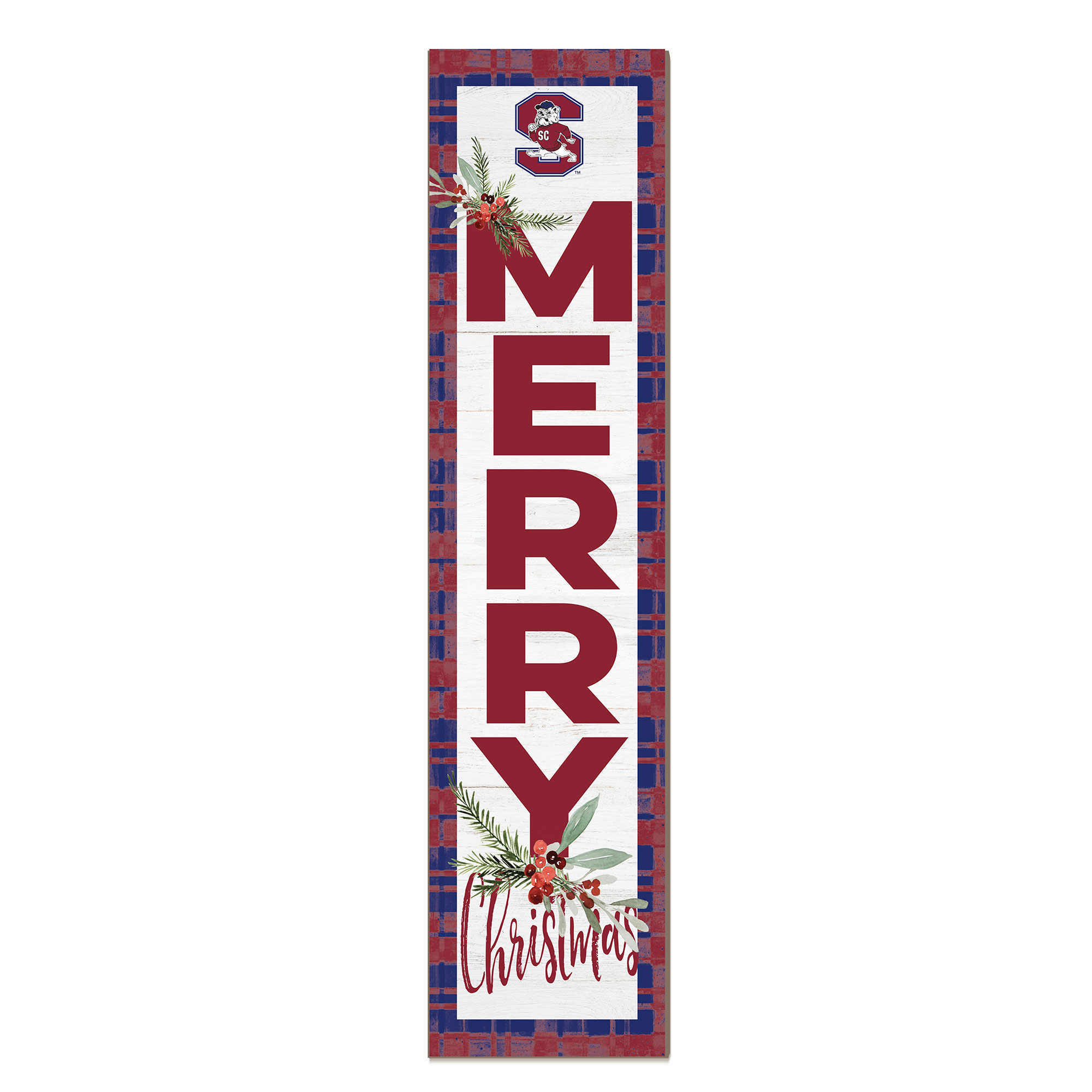 South Carolina State Bulldogs 12'' x 48'' Outdoor Merry Christmas Leaner
