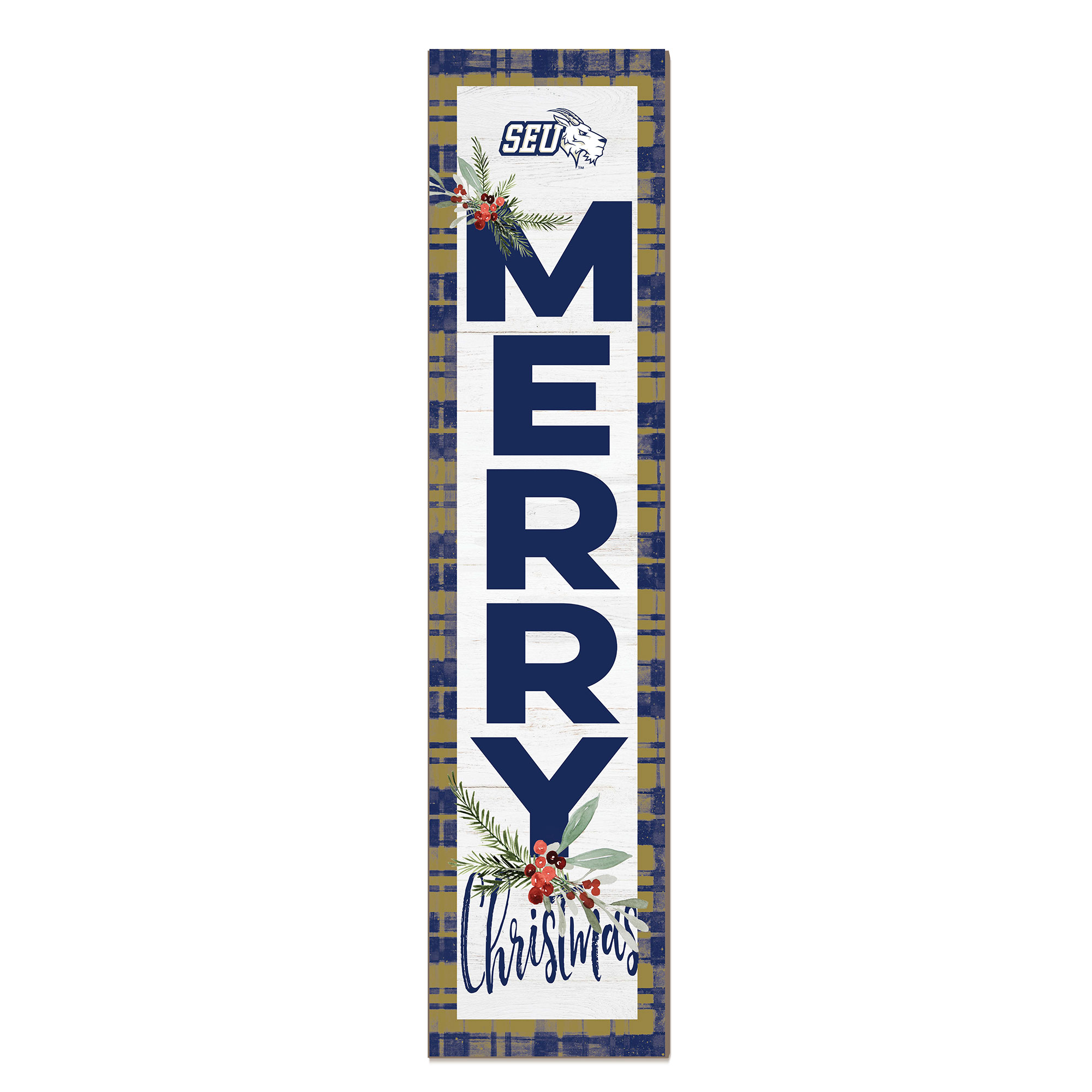 St. Edwards Hilltoppers 12'' x 48'' Outdoor Merry Christmas Leaner