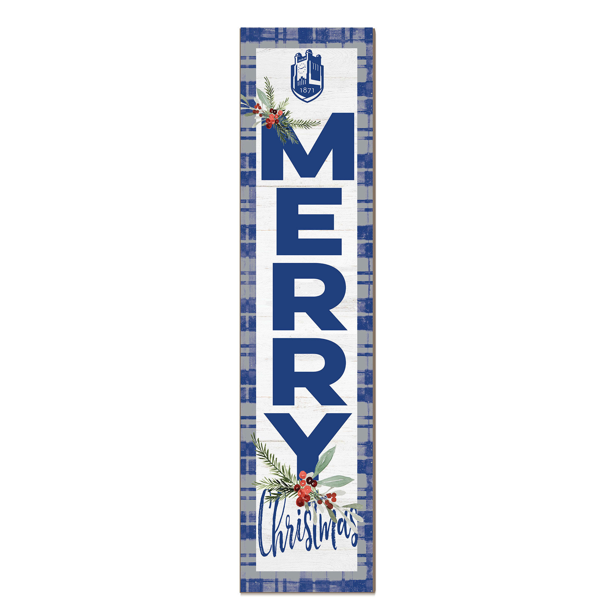SUNY Geneseo Knights 12'' x 48'' Outdoor Merry Christmas Leaner