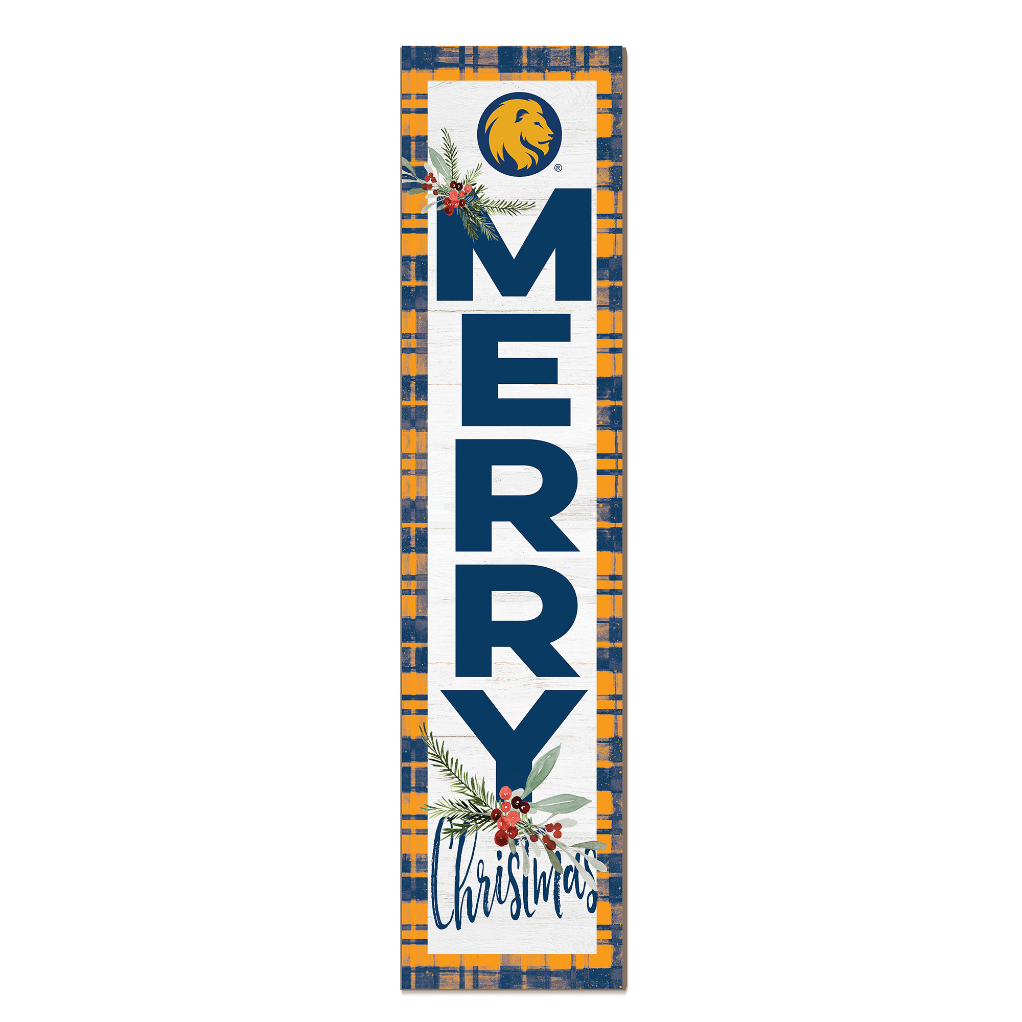 Texas A&M Commerce Lions 12'' x 48'' Outdoor Merry Christmas Leaner