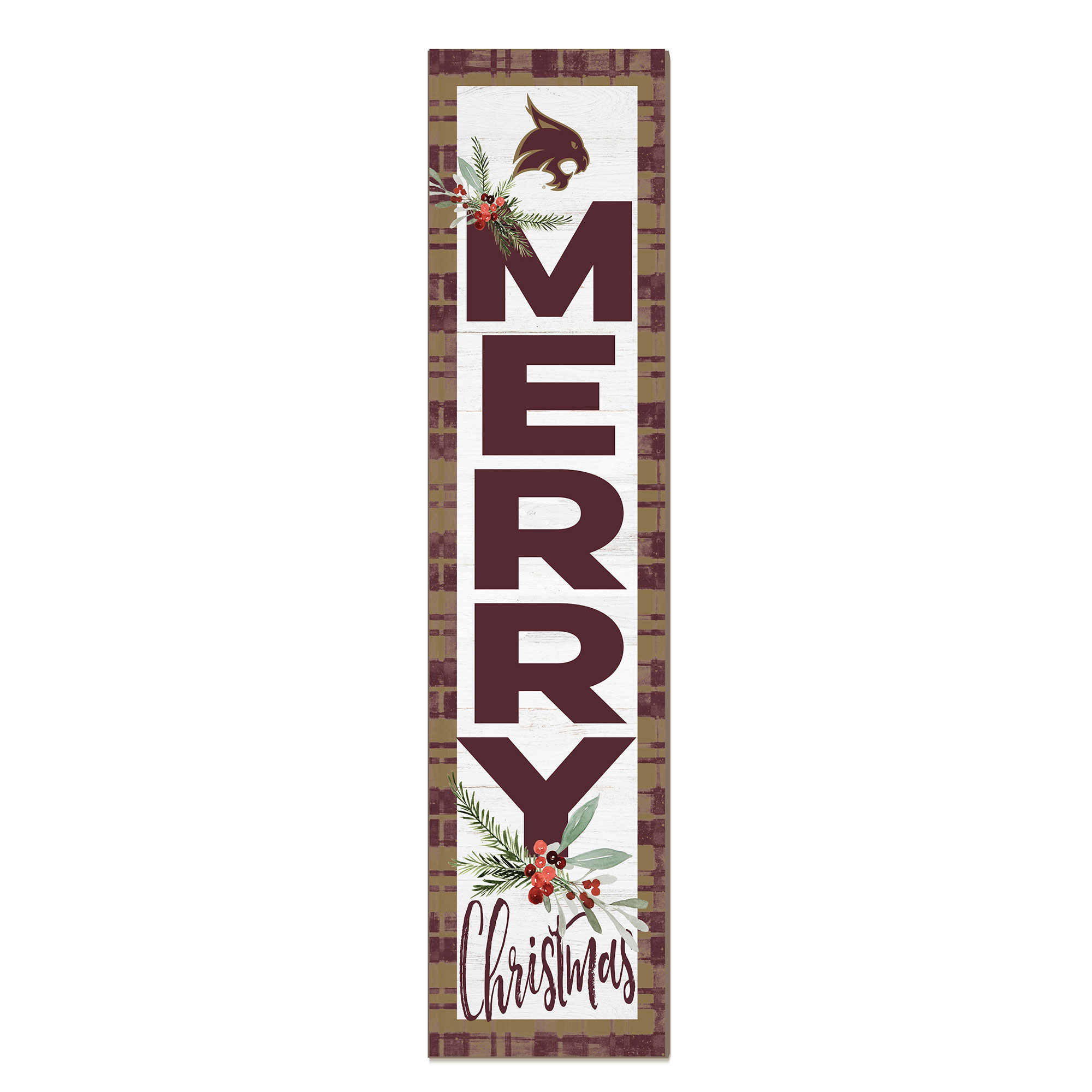 Texas State Bobcats 12” x 48” Outdoor Merry Christmas Leaner Texas State Bobcats 12” x 48” Outdoor Merry Christmas Leaner