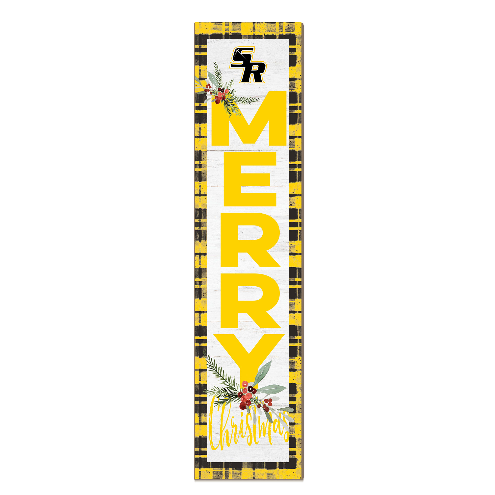Saint Rose Golden Knights 12'' x 48'' Outdoor Merry Christmas Leaner