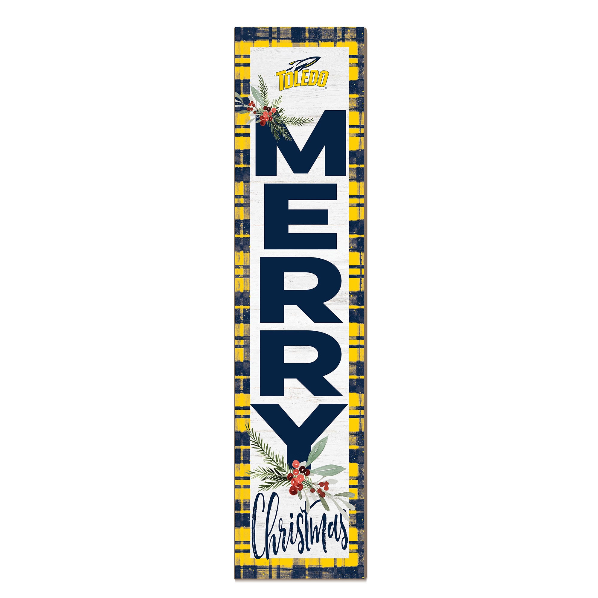 Toledo Rockets 12'' x 48'' Outdoor Merry Christmas Leaner