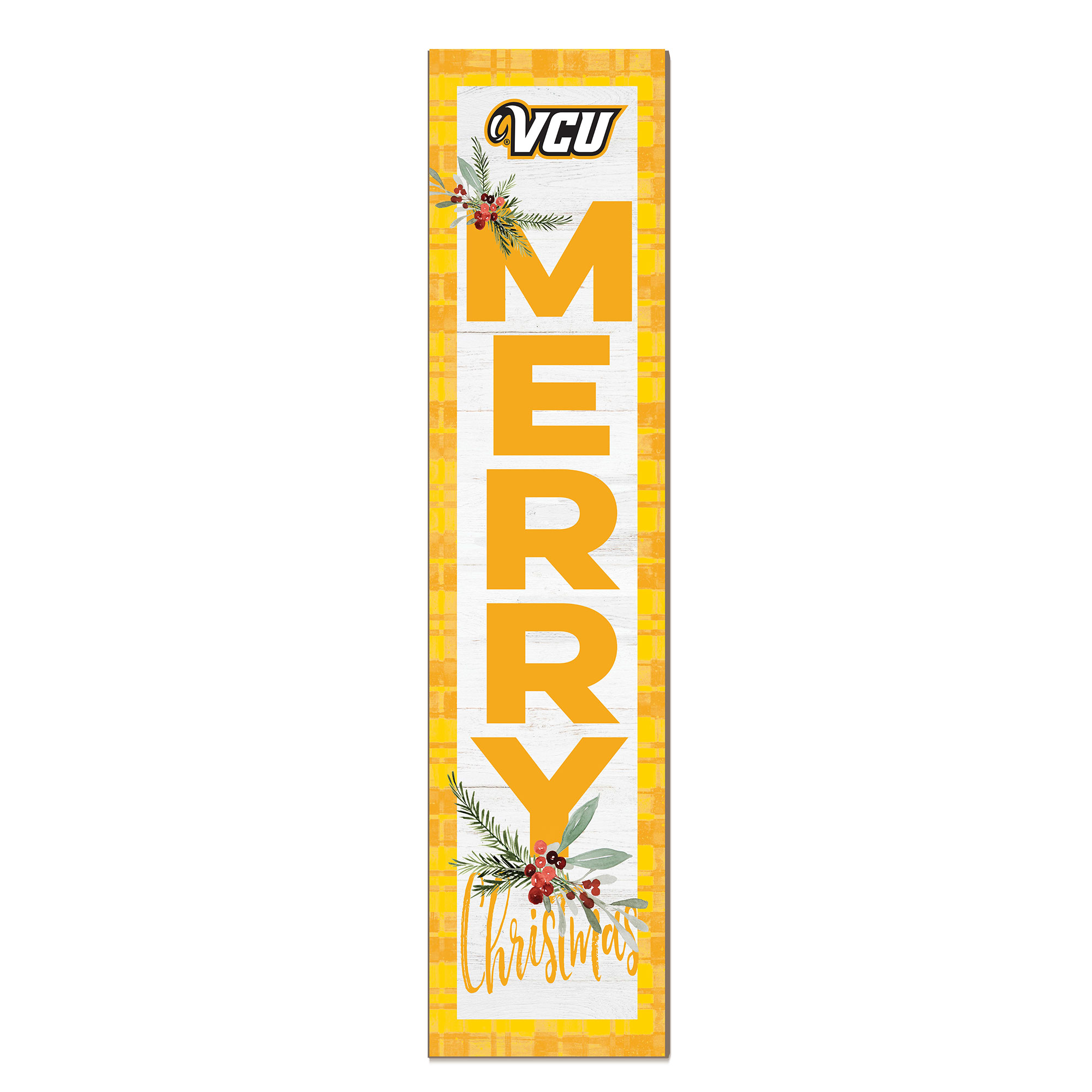 VCU Rams 12'' x 48'' Outdoor Merry Christmas Leaner