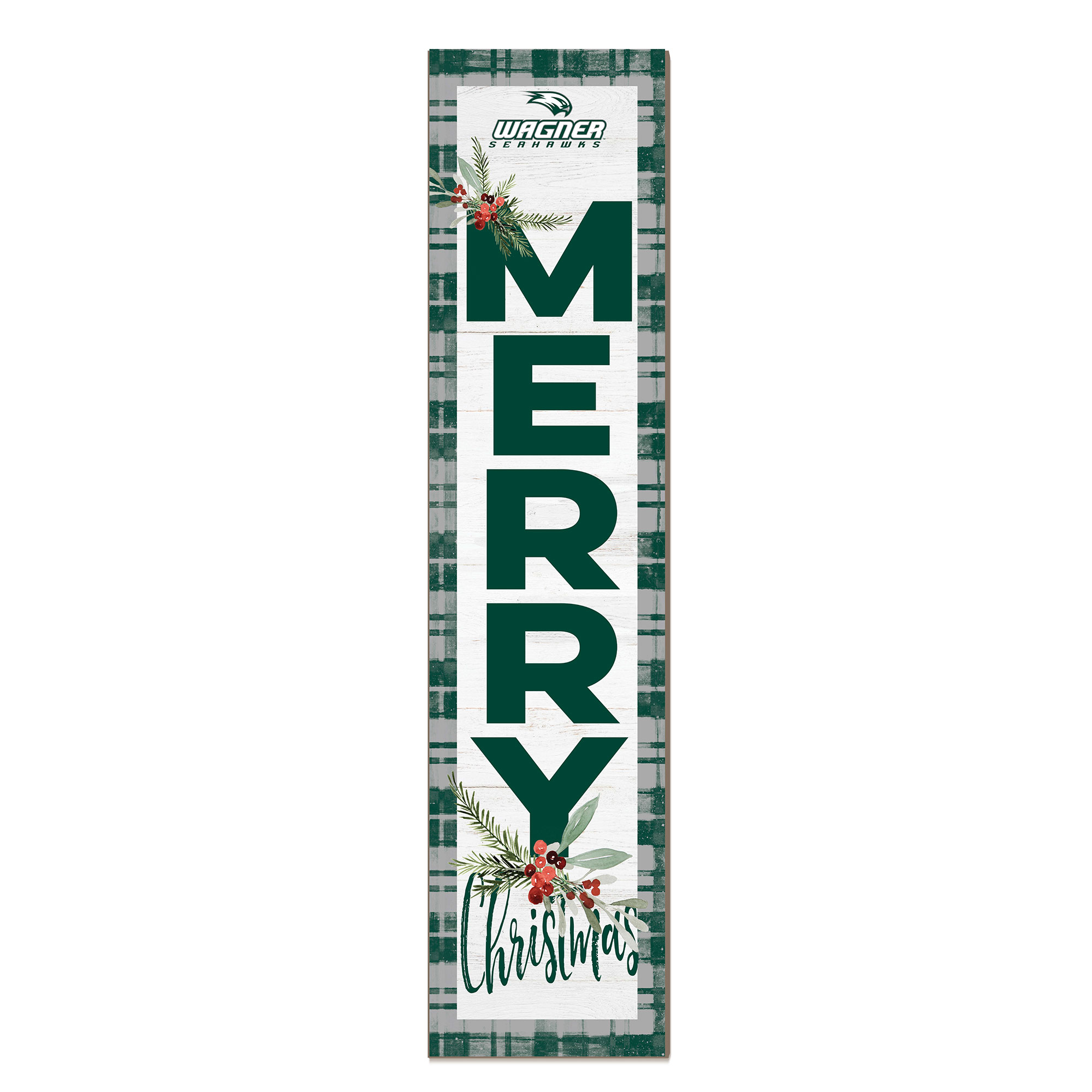Wagner College Seahawks 12'' x 48'' Outdoor Merry Christmas Leaner