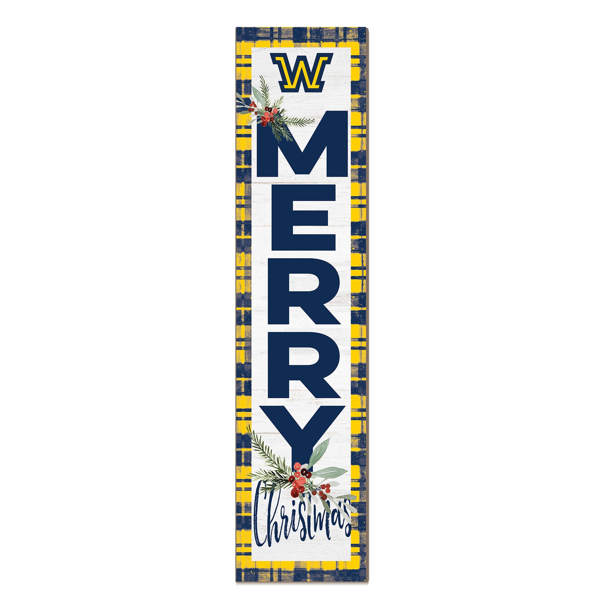 Wilkes Colonels 12'' x 48'' Outdoor Merry Christmas Leaner