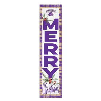 Western Carolina Catamounts 12'' x 48'' Outdoor Merry Christmas Leaner