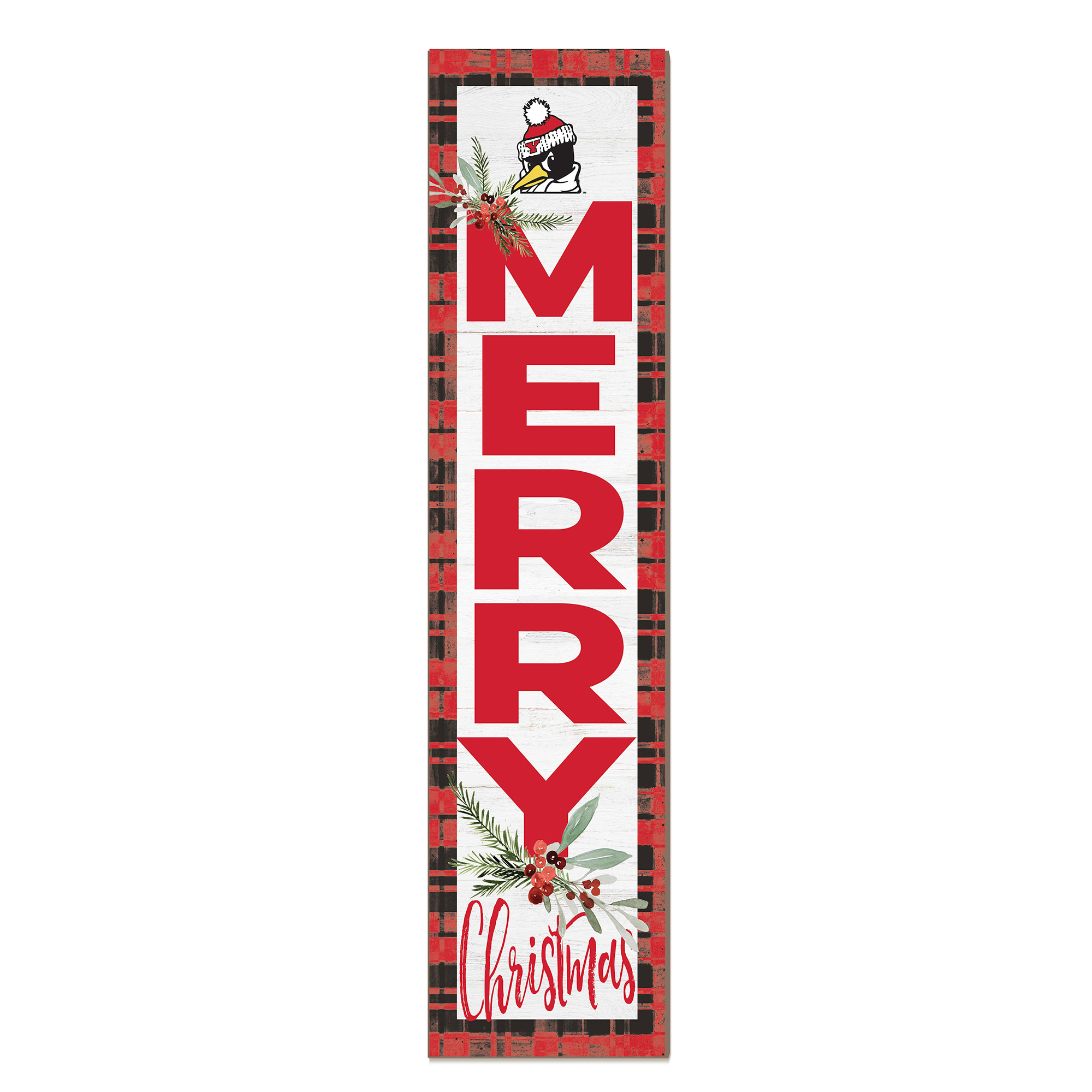 Youngstown State Penguins 12'' x 48'' Outdoor Merry Christmas Leaner