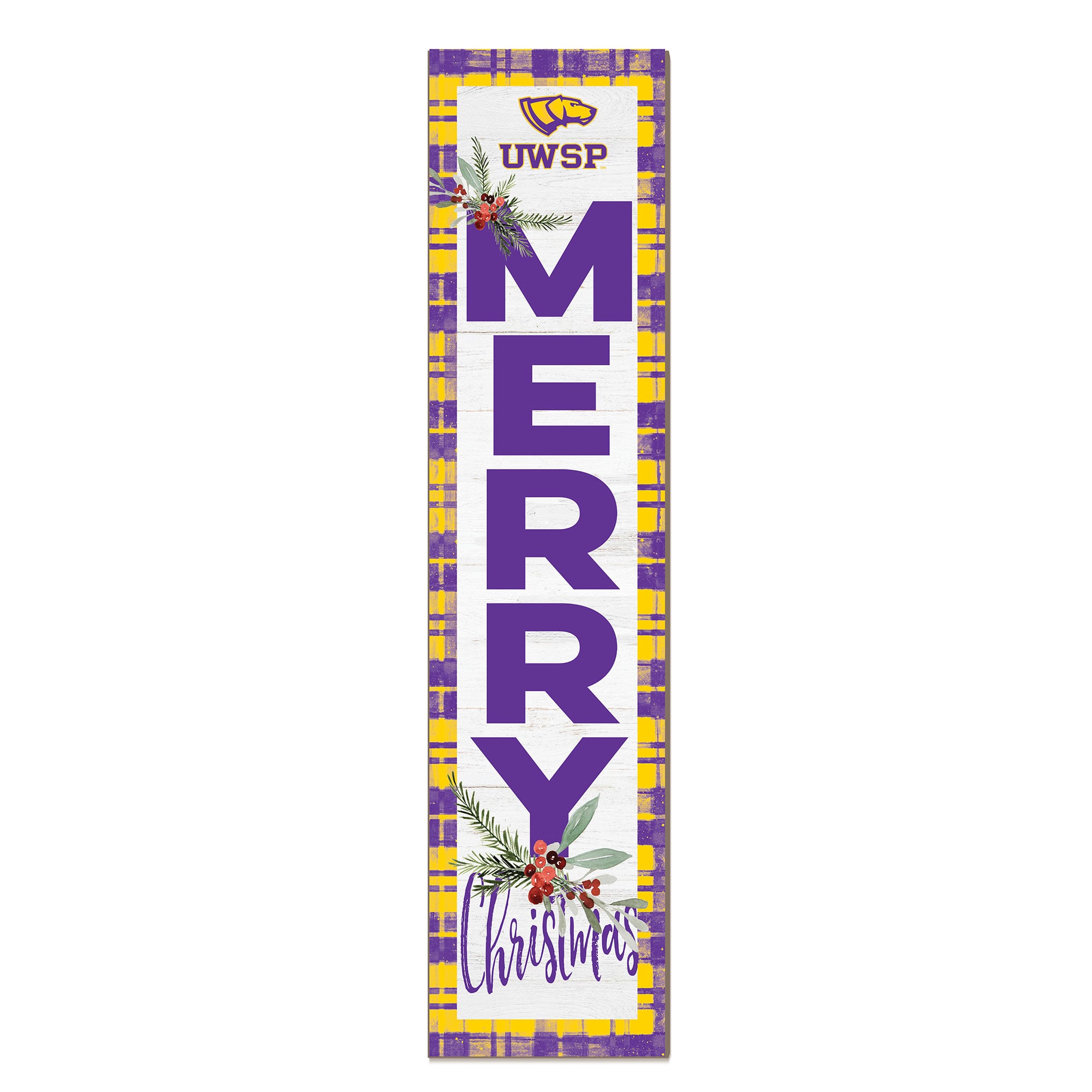 Wisconsin-Stevens Point Pointers 12'' x 48'' Outdoor Merry Christmas Leaner