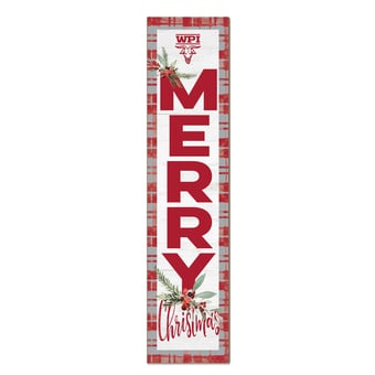 Worcester Polytechnic Institute Engineers 12'' x 48'' Outdoor Merry Christmas Leaner