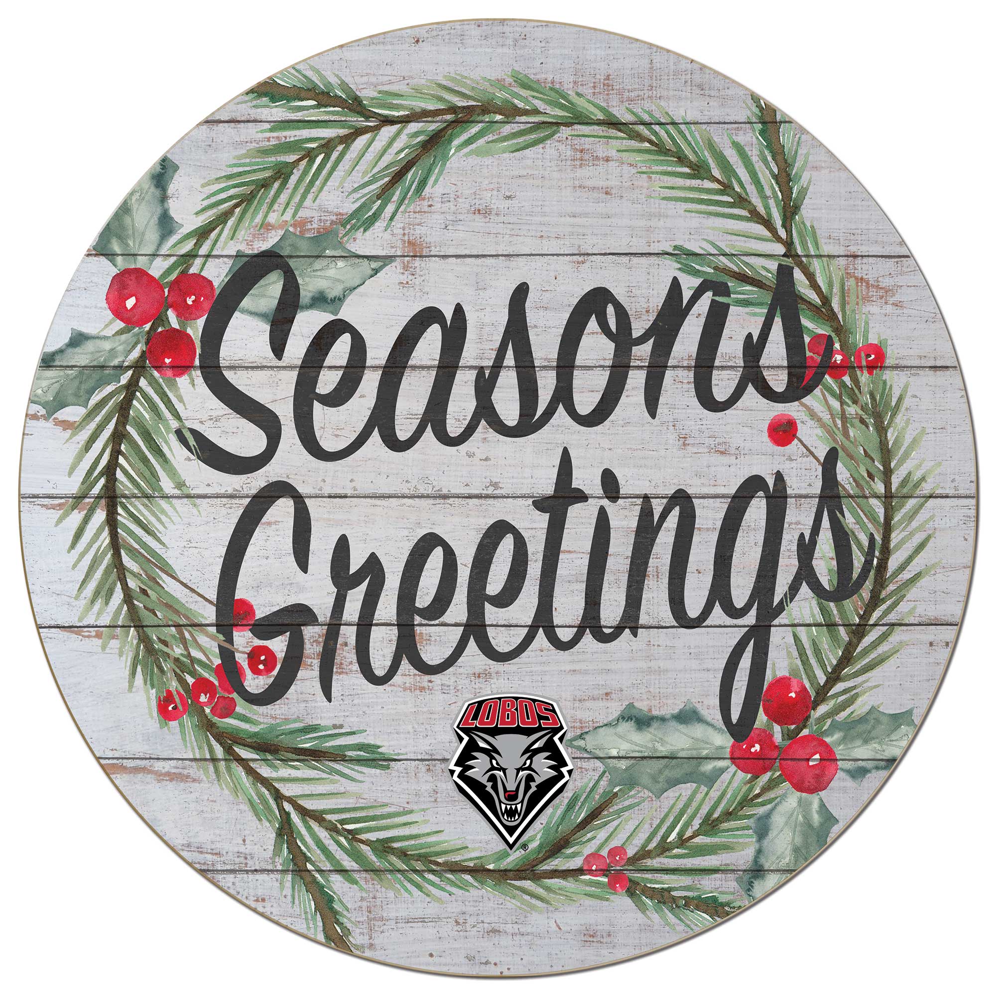New Mexico Lobos 20'' x 20'' Season's Greetings Circle